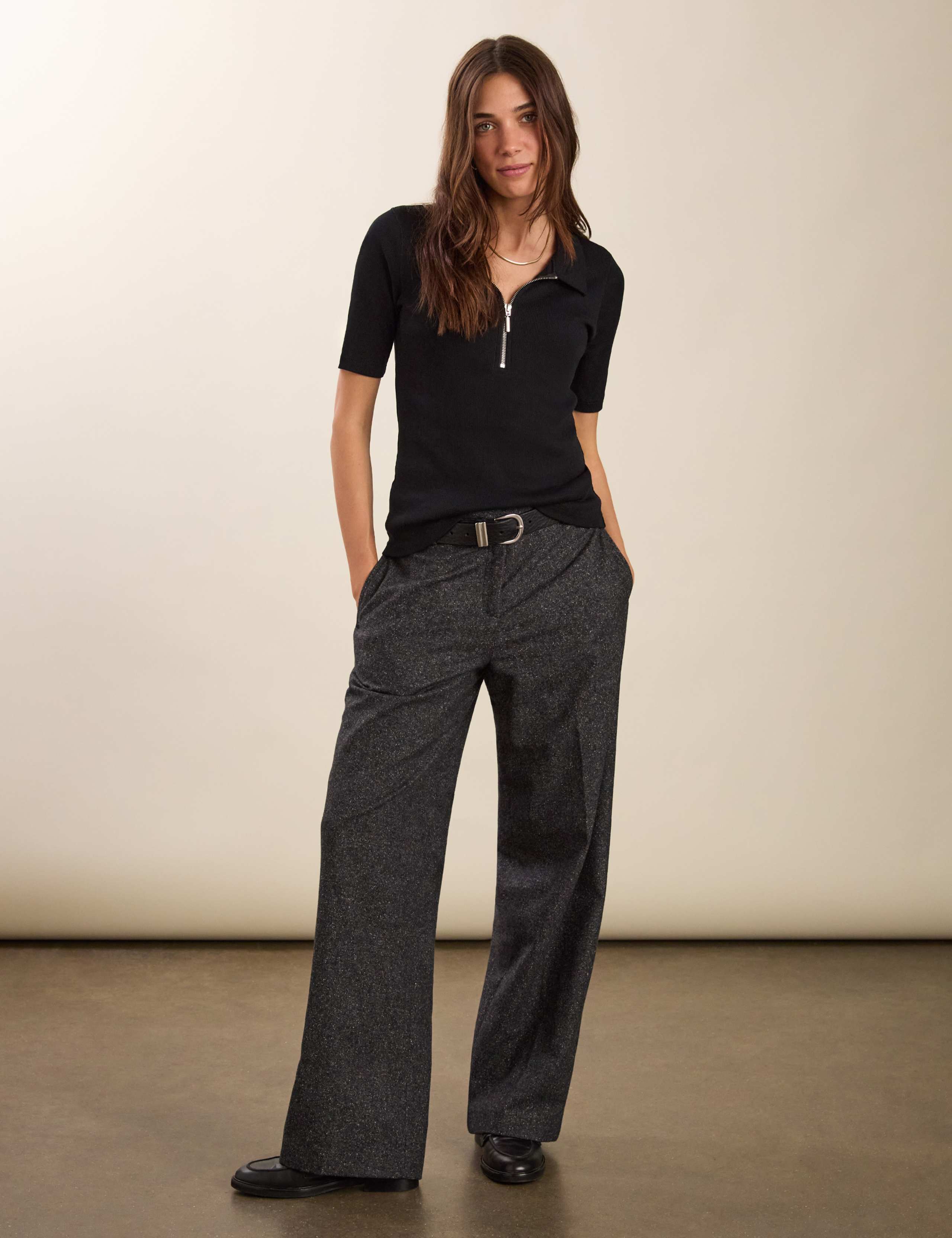 Pure Cotton Collared Half Zip Top 3 of 4