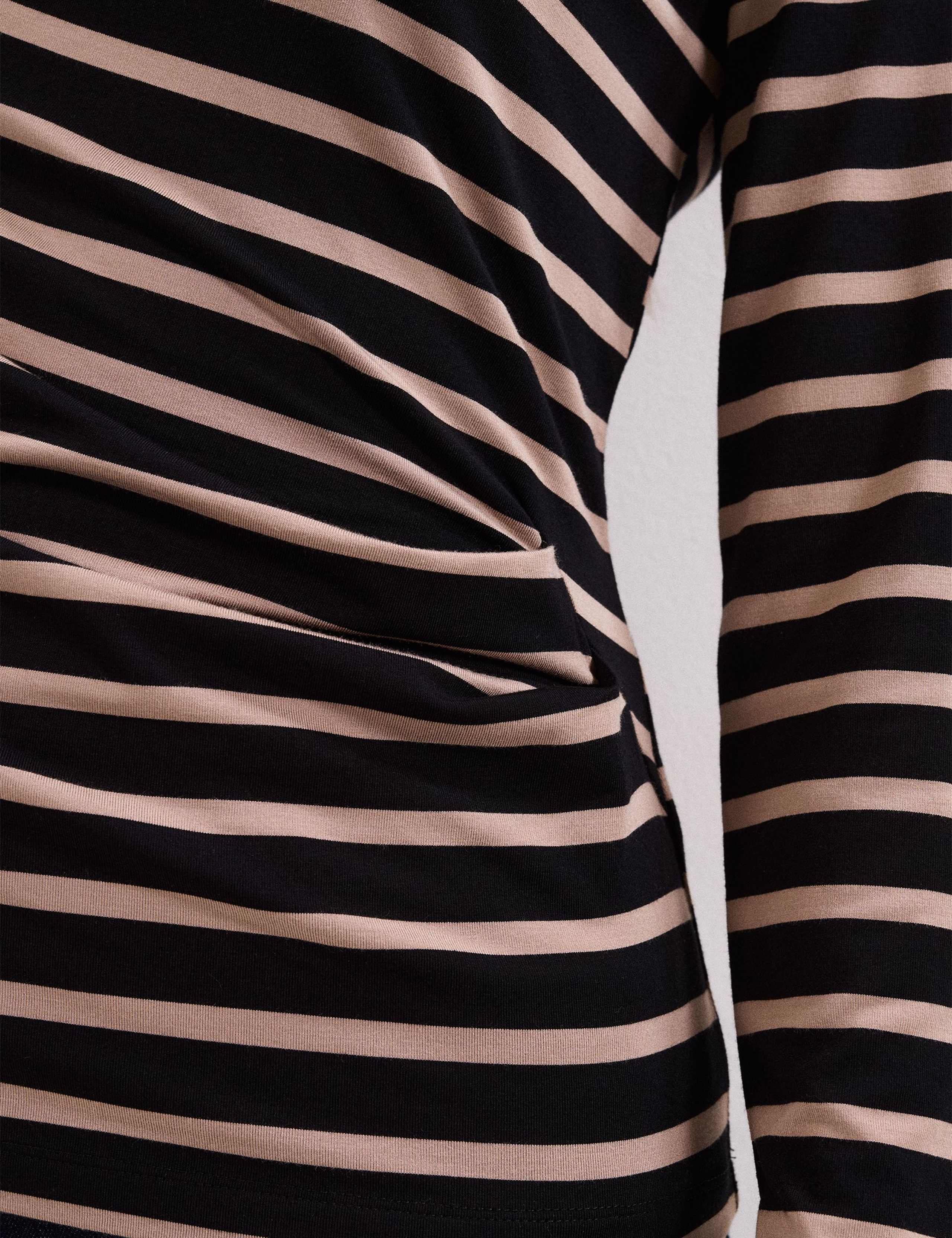 Draped Striped Slash Neck Top 6 of 6