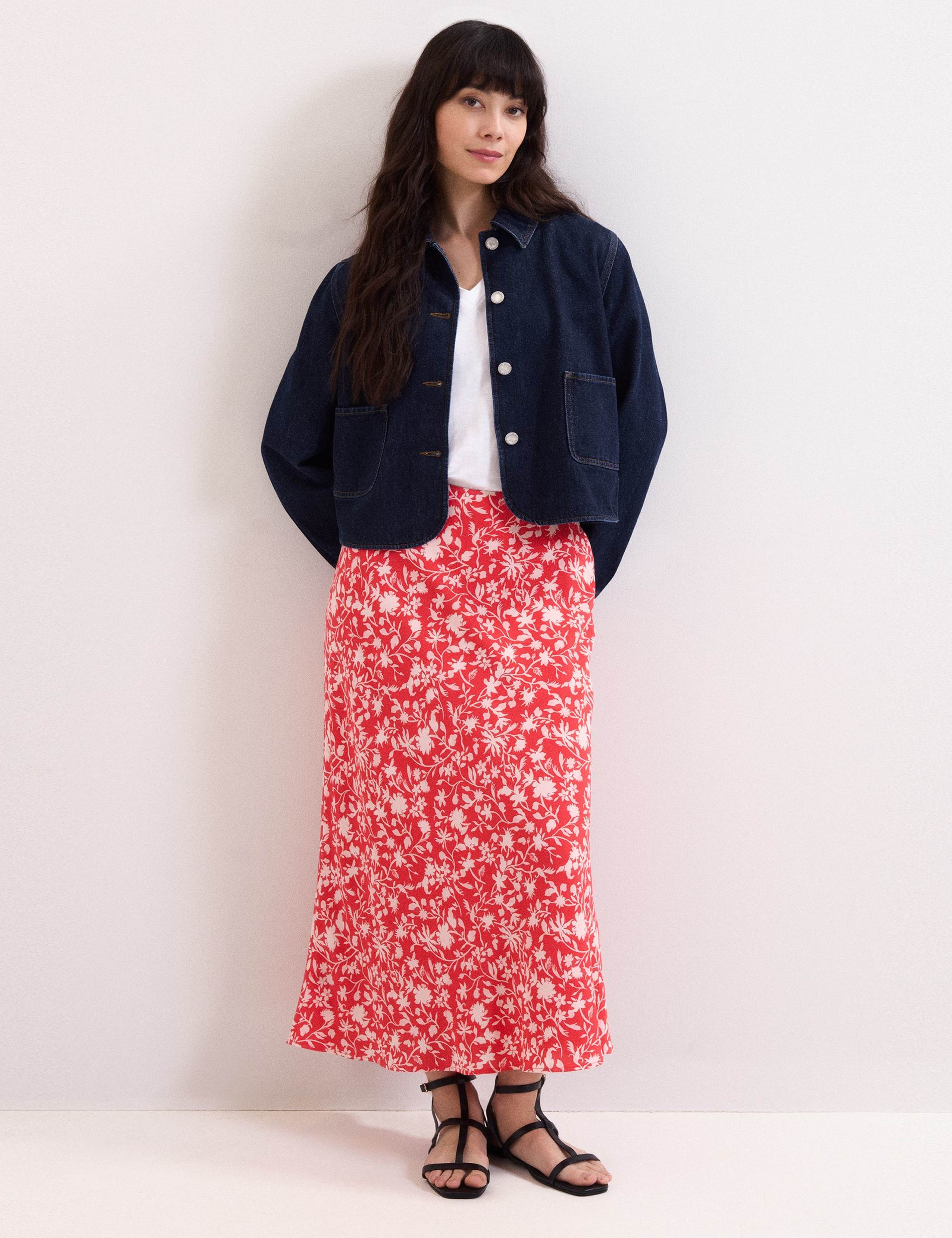Floral Midi A-Line Skirt 1 of 6