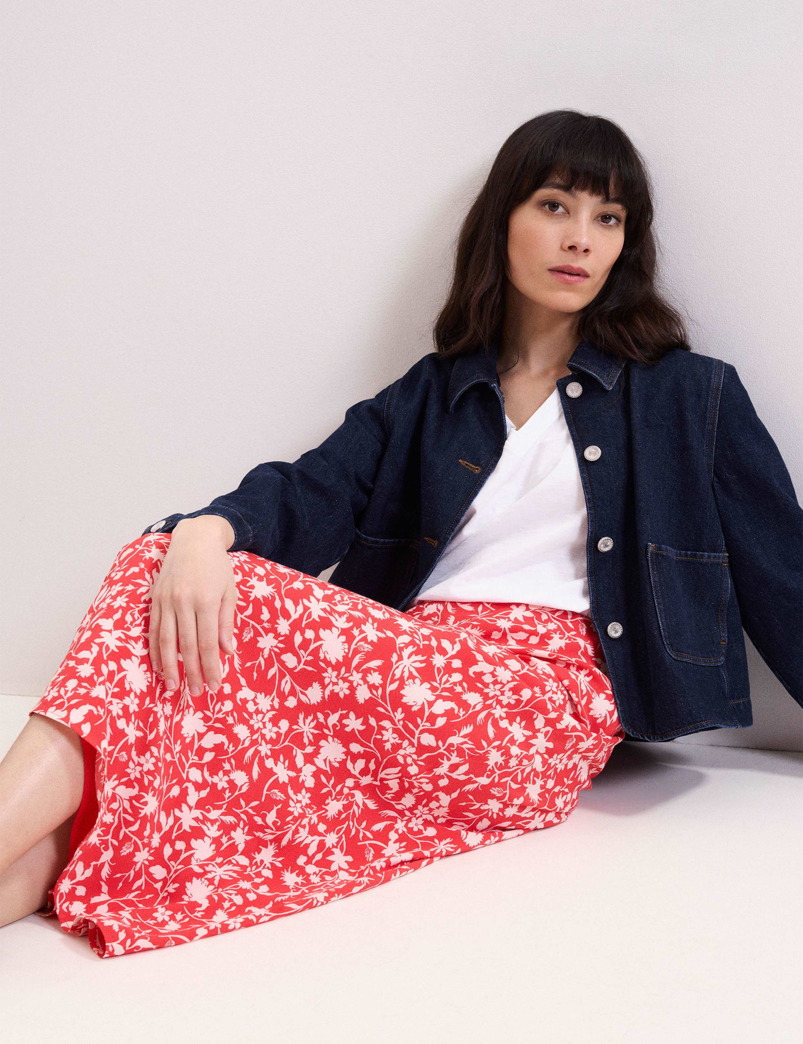 Floral Midi A-Line Skirt 5 of 6