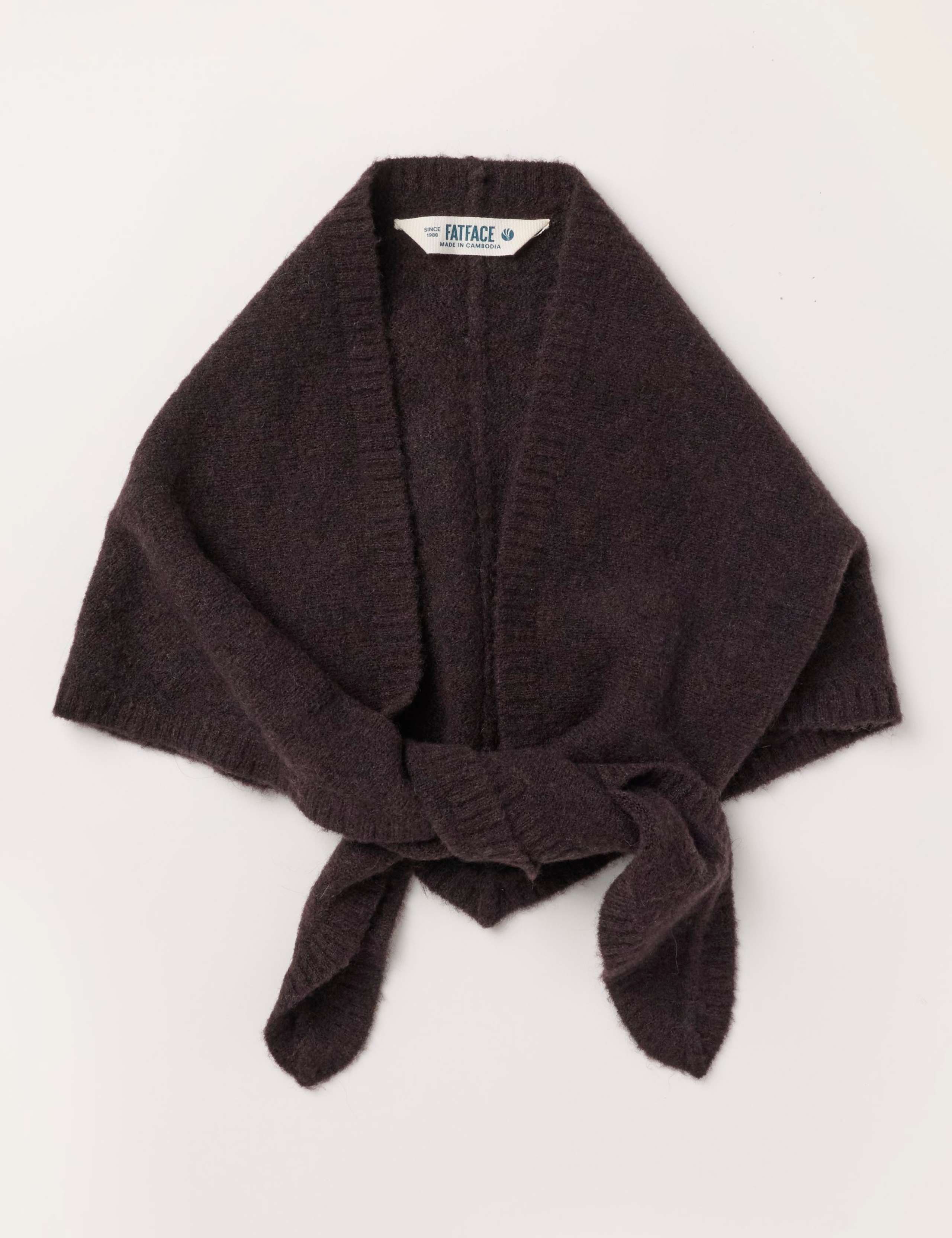 Wool Blend Triangle Scarf with Alpaca 1 of 3
