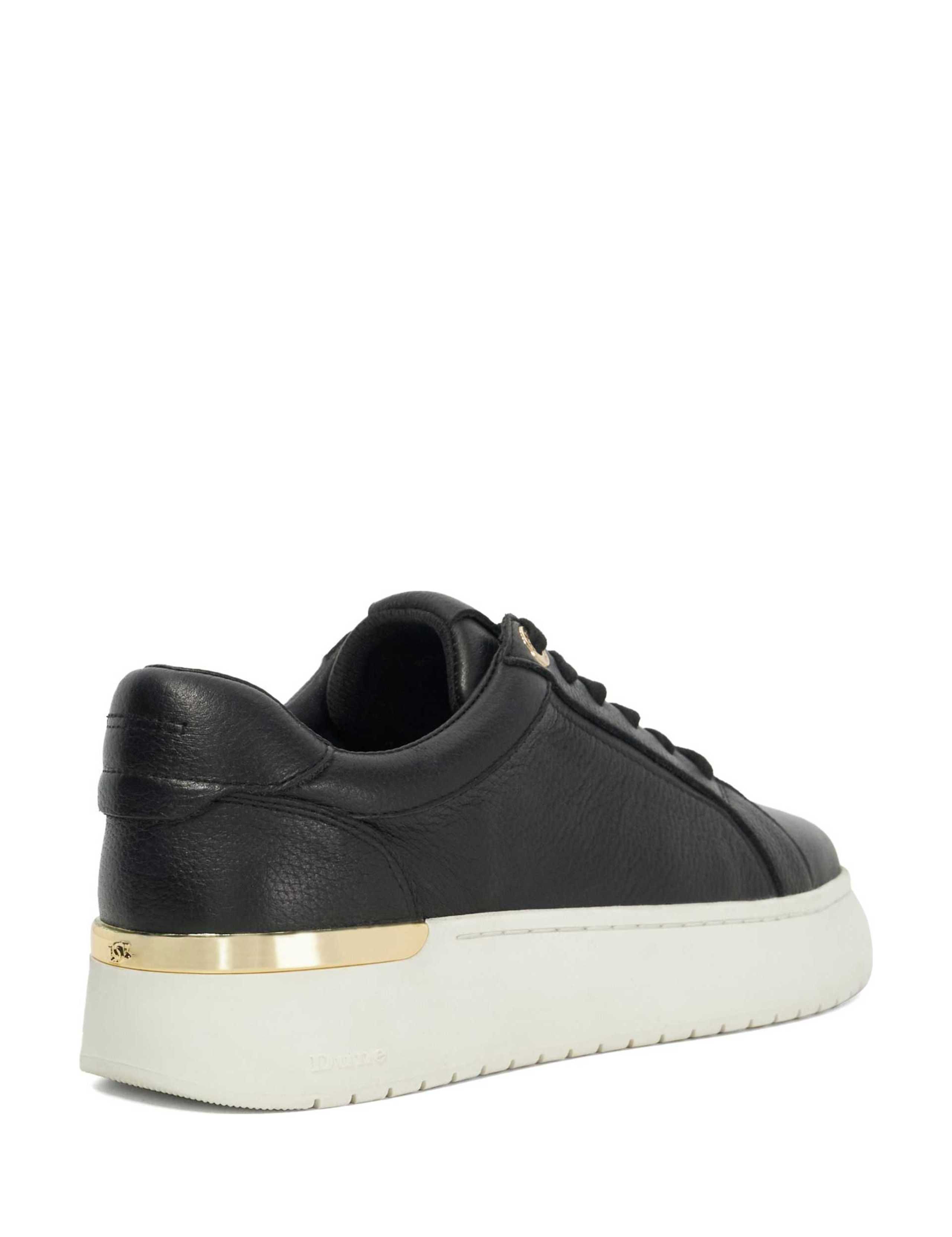 Leather Lace Up Flatform Trainers 3 of 5