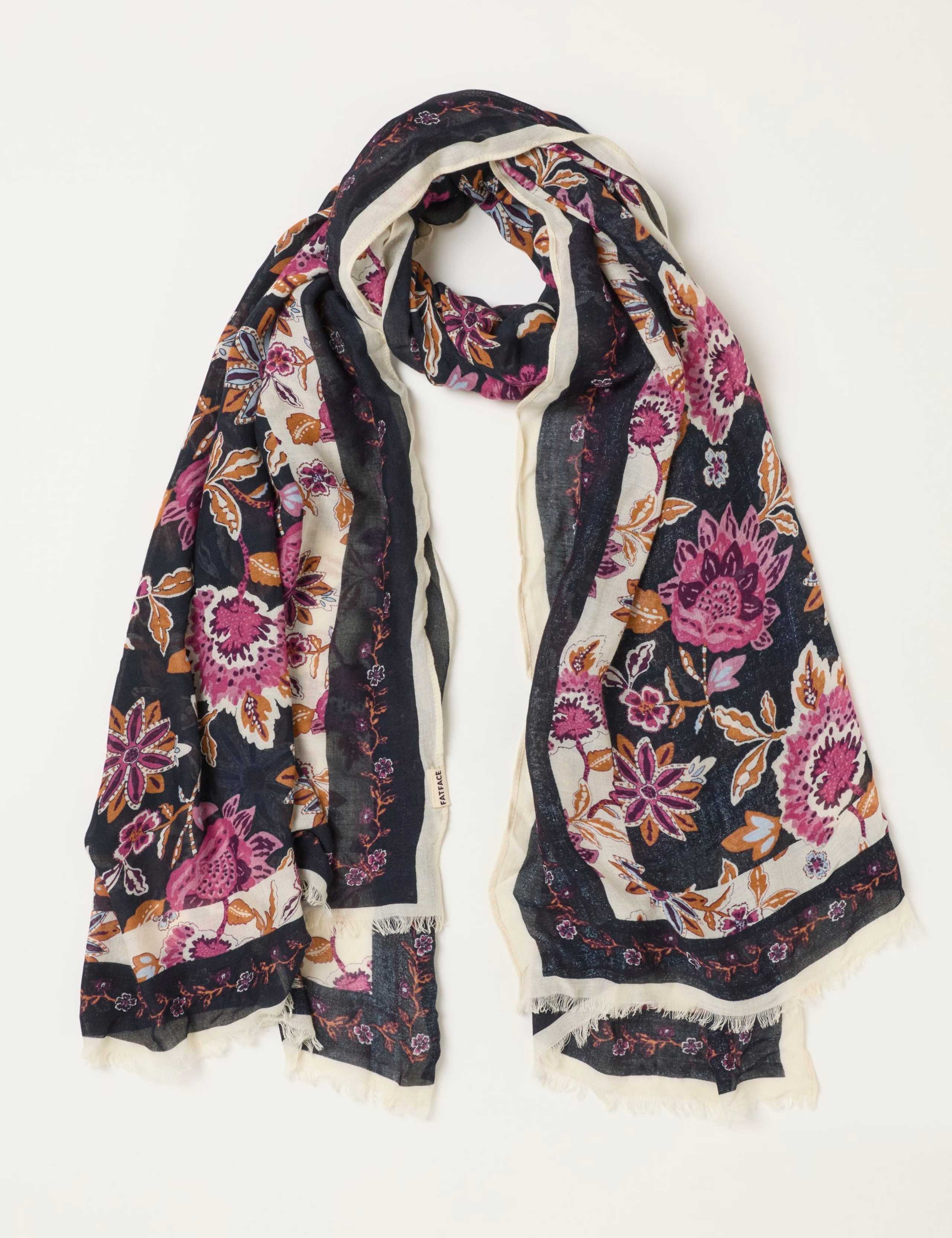 Floral Fringed Scarf 1 of 3