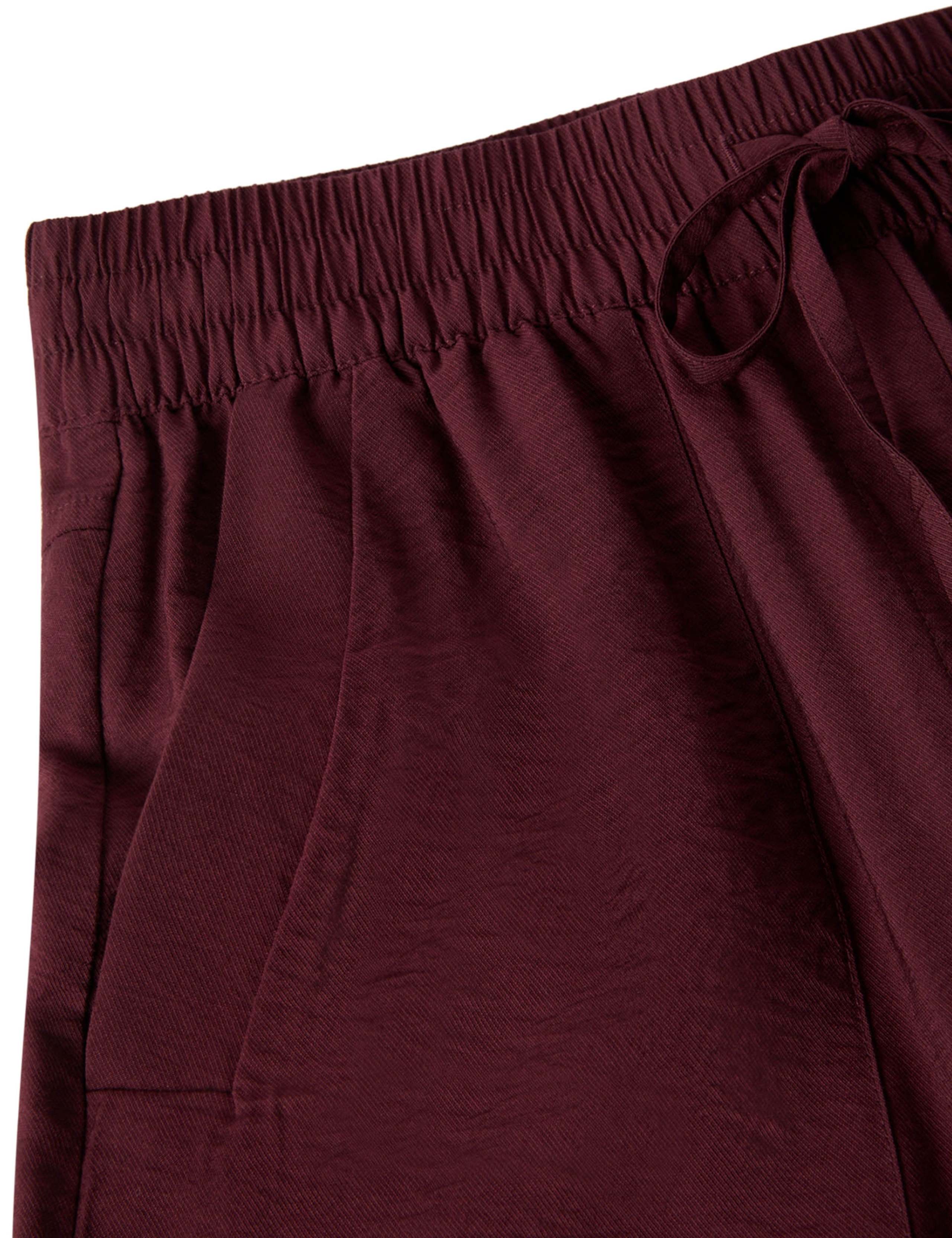 Tie Waist Straight Leg Cropped Trousers 3 of 6