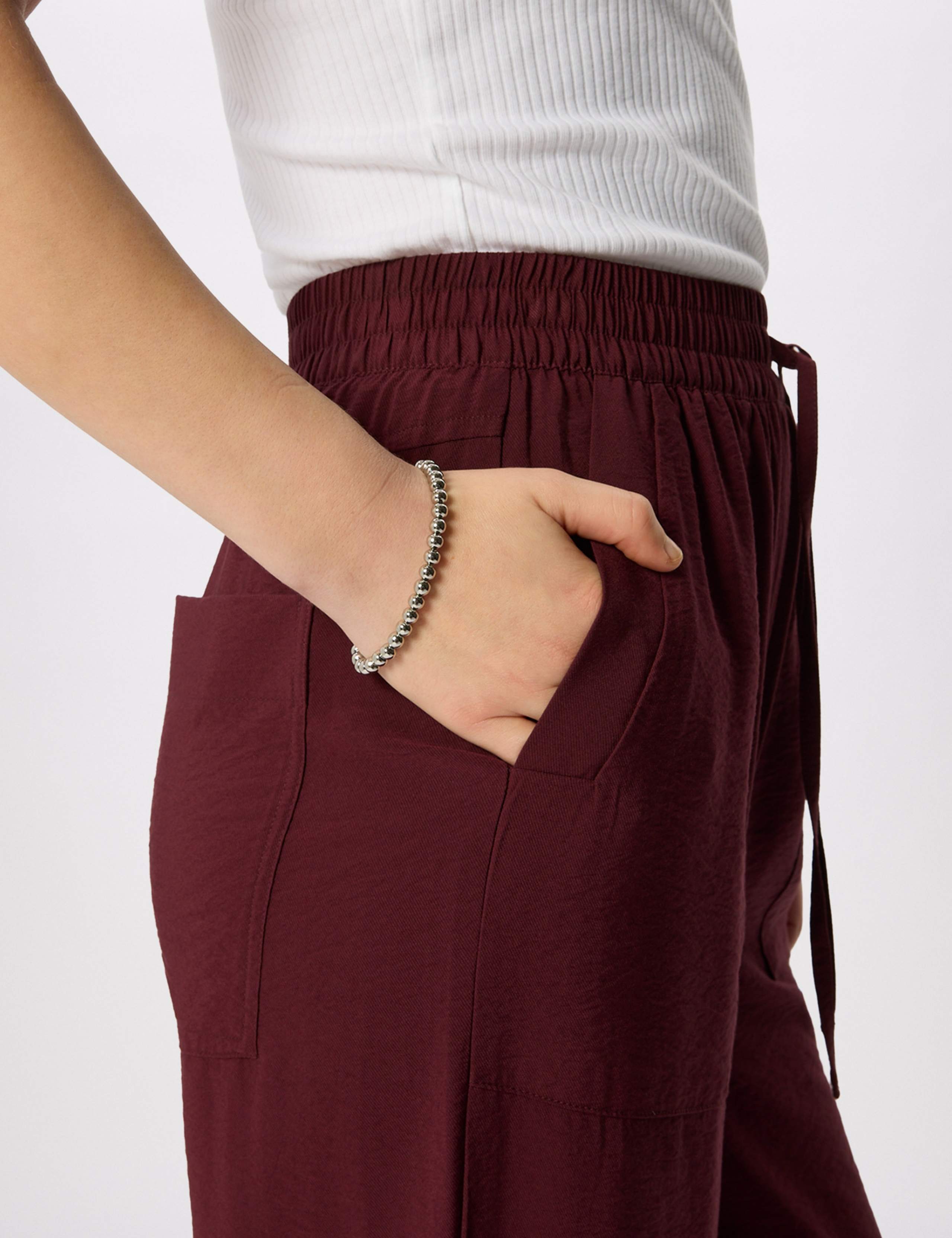 Tie Waist Straight Leg Cropped Trousers 4 of 6