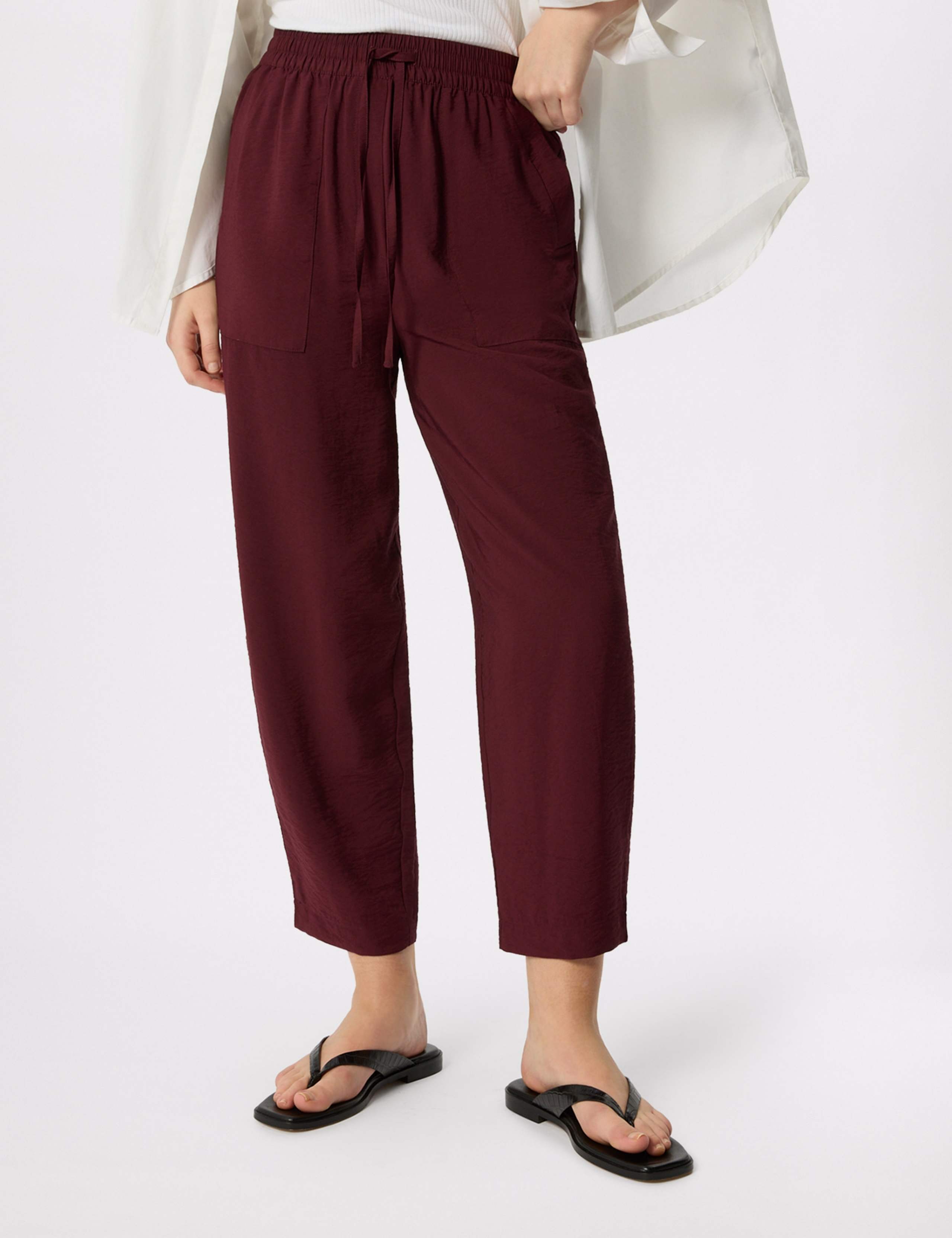Tie Waist Straight Leg Cropped Trousers 5 of 6