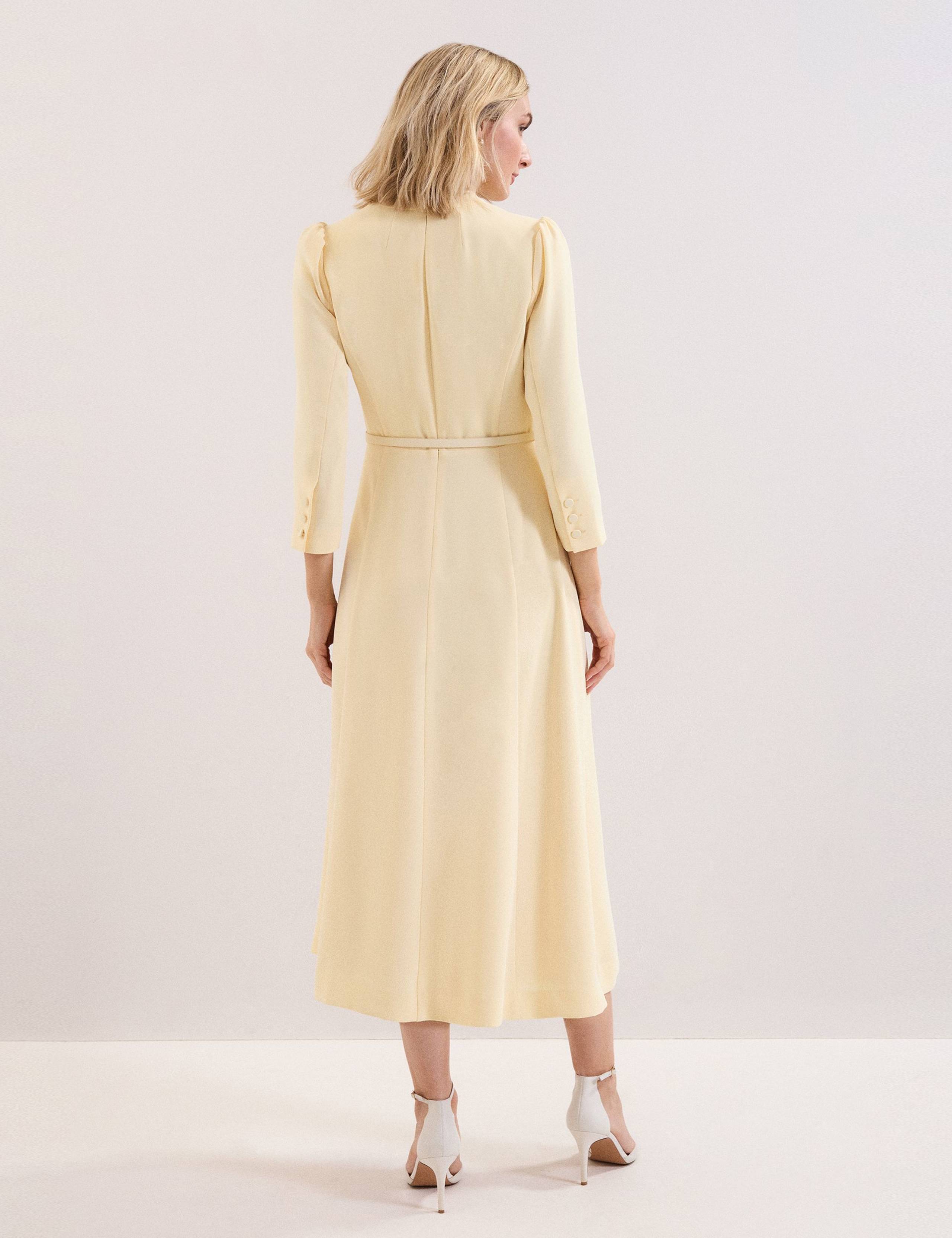 V-Neck Belted Midi Skater Dress 3 of 5