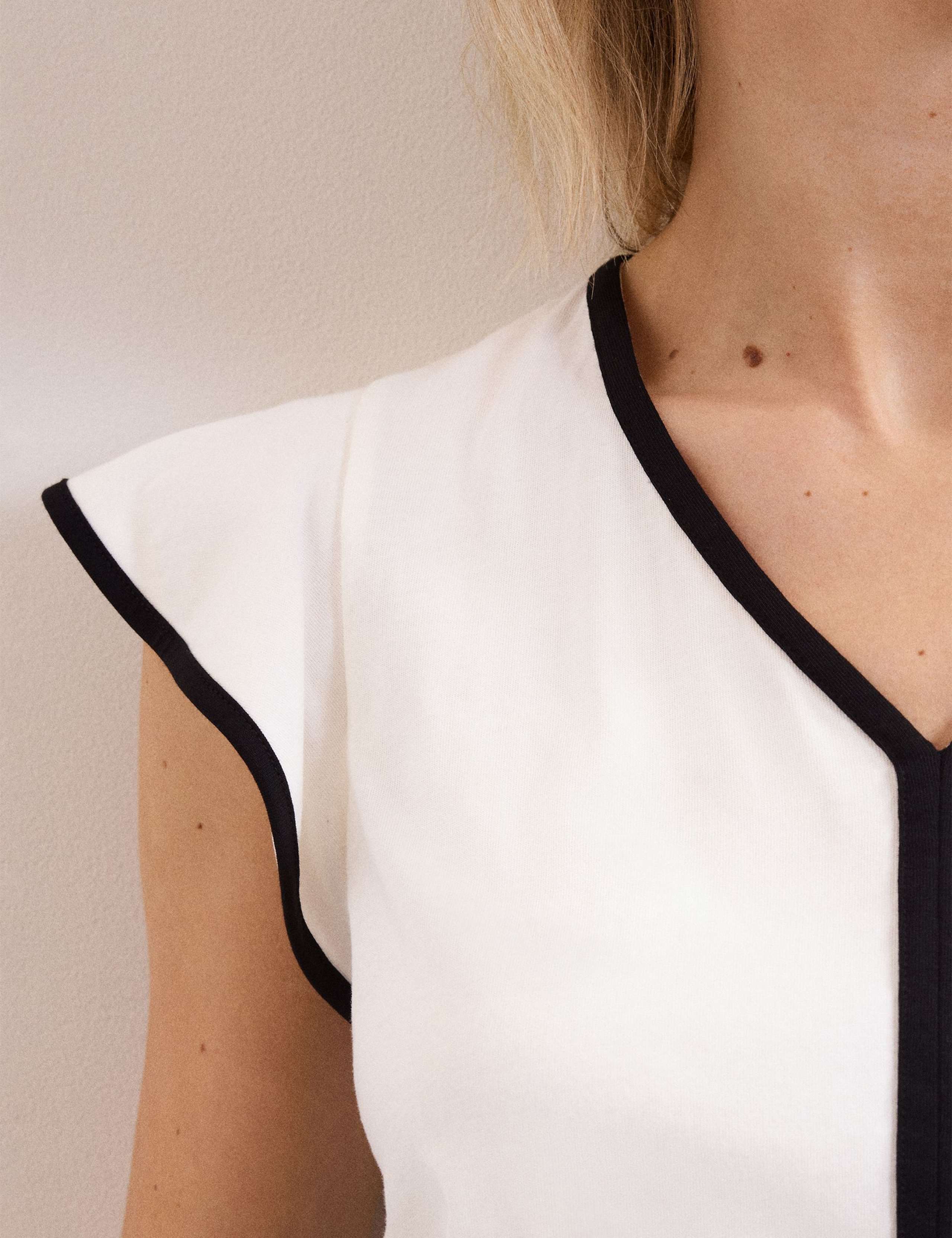 Pure Cotton V-Neck Flutter Sleeve Top 5 of 5