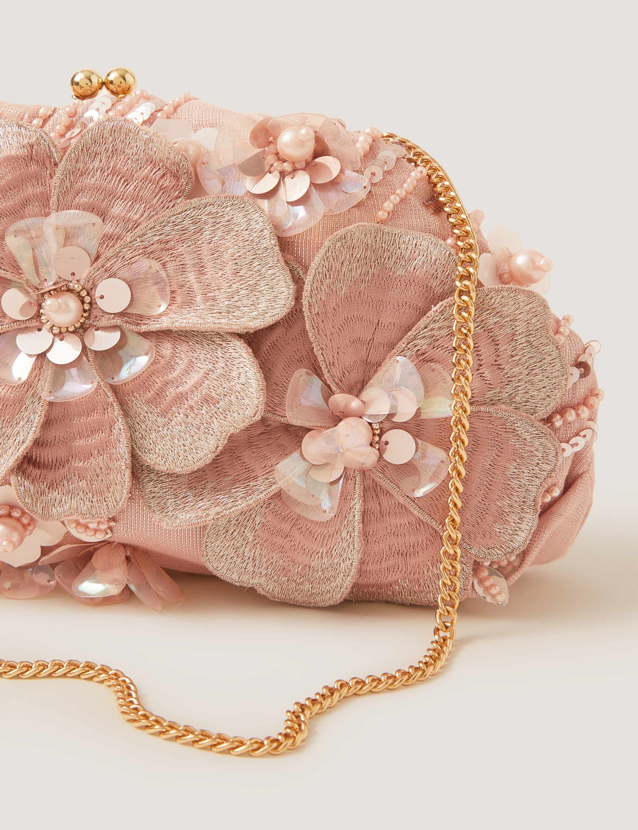 Floral Embroidered Clutch Bag 3 of 4