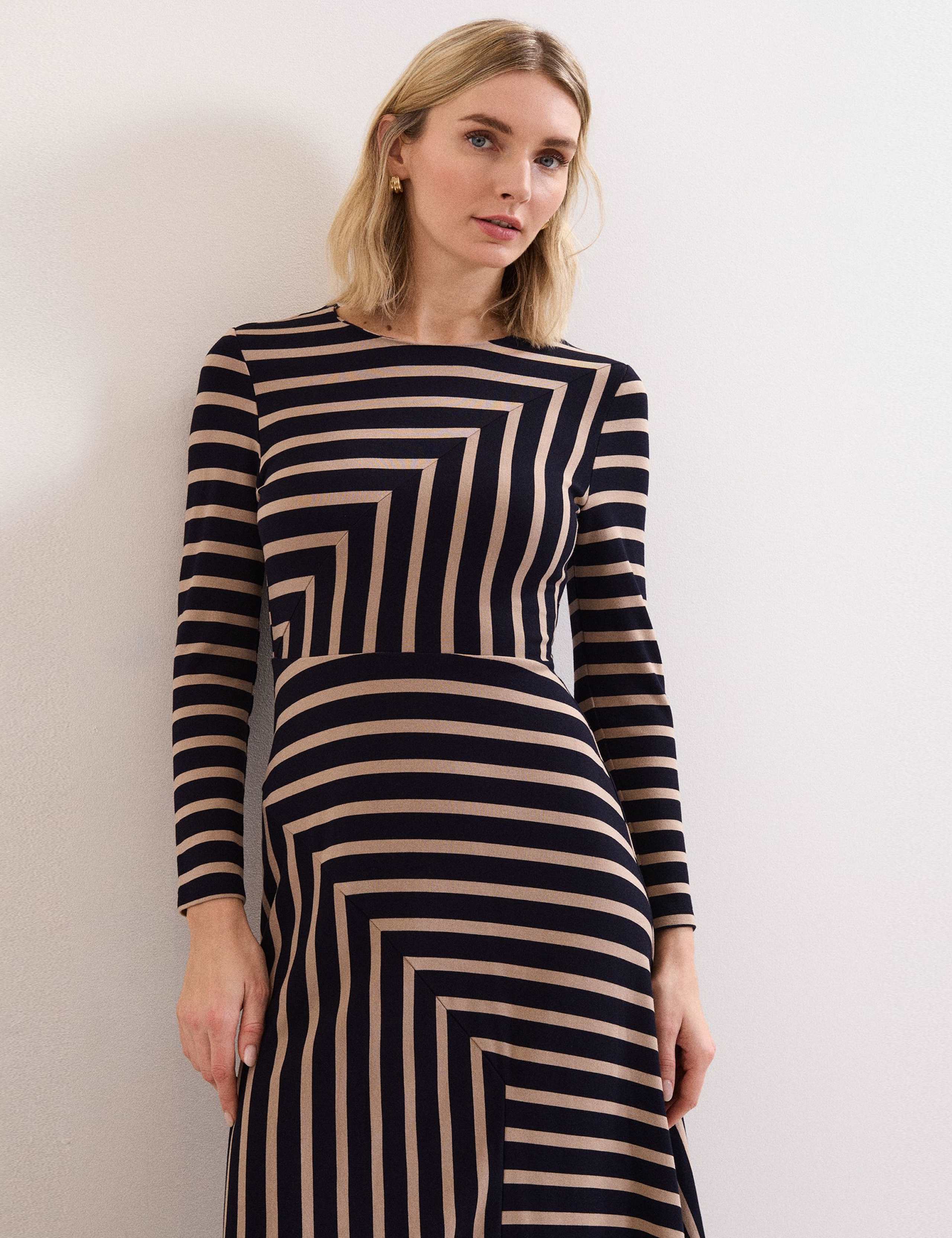 Striped Midi Waisted Dress 5 of 6
