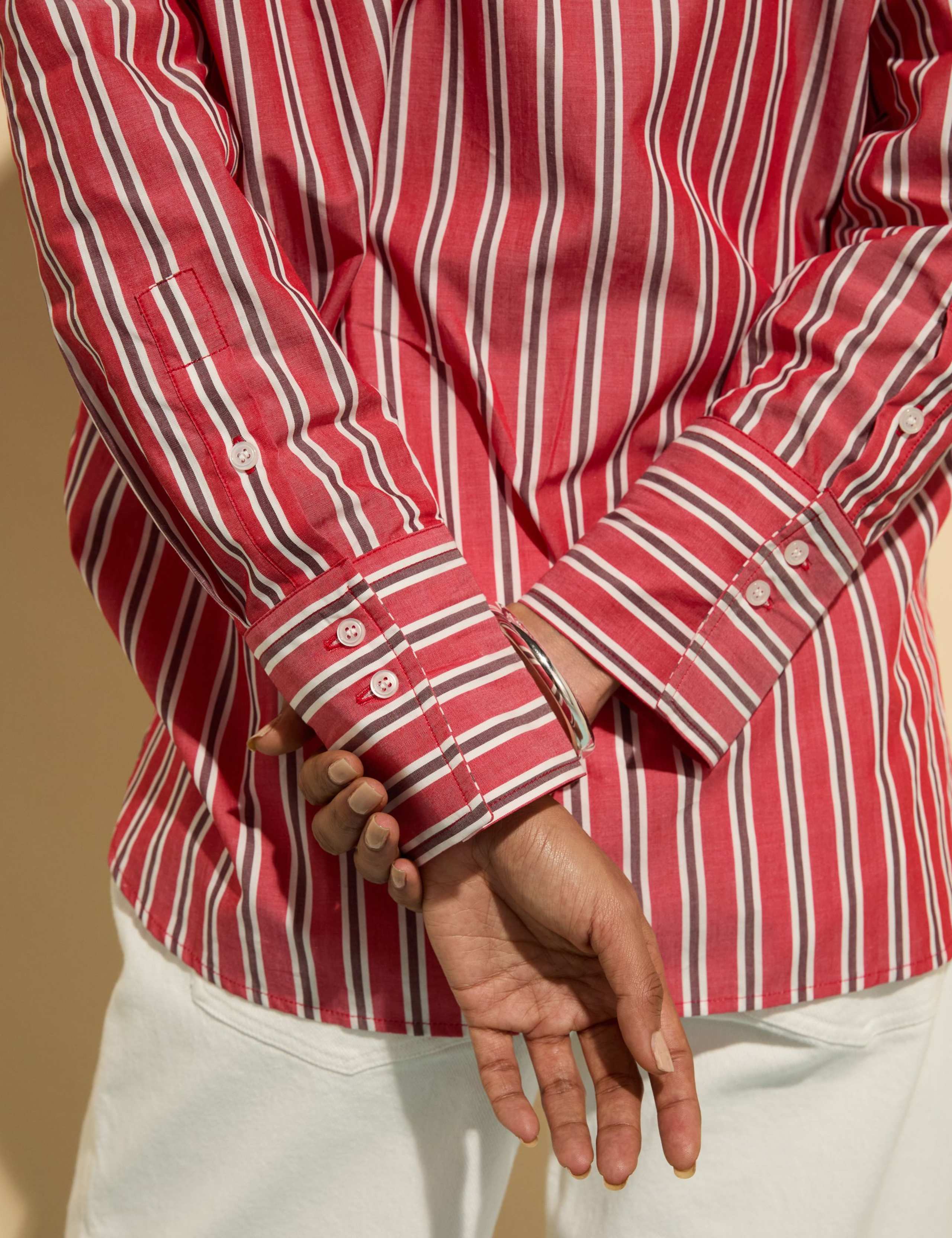 Pure Cotton Striped Collared Relaxed Shirt 2 of 2