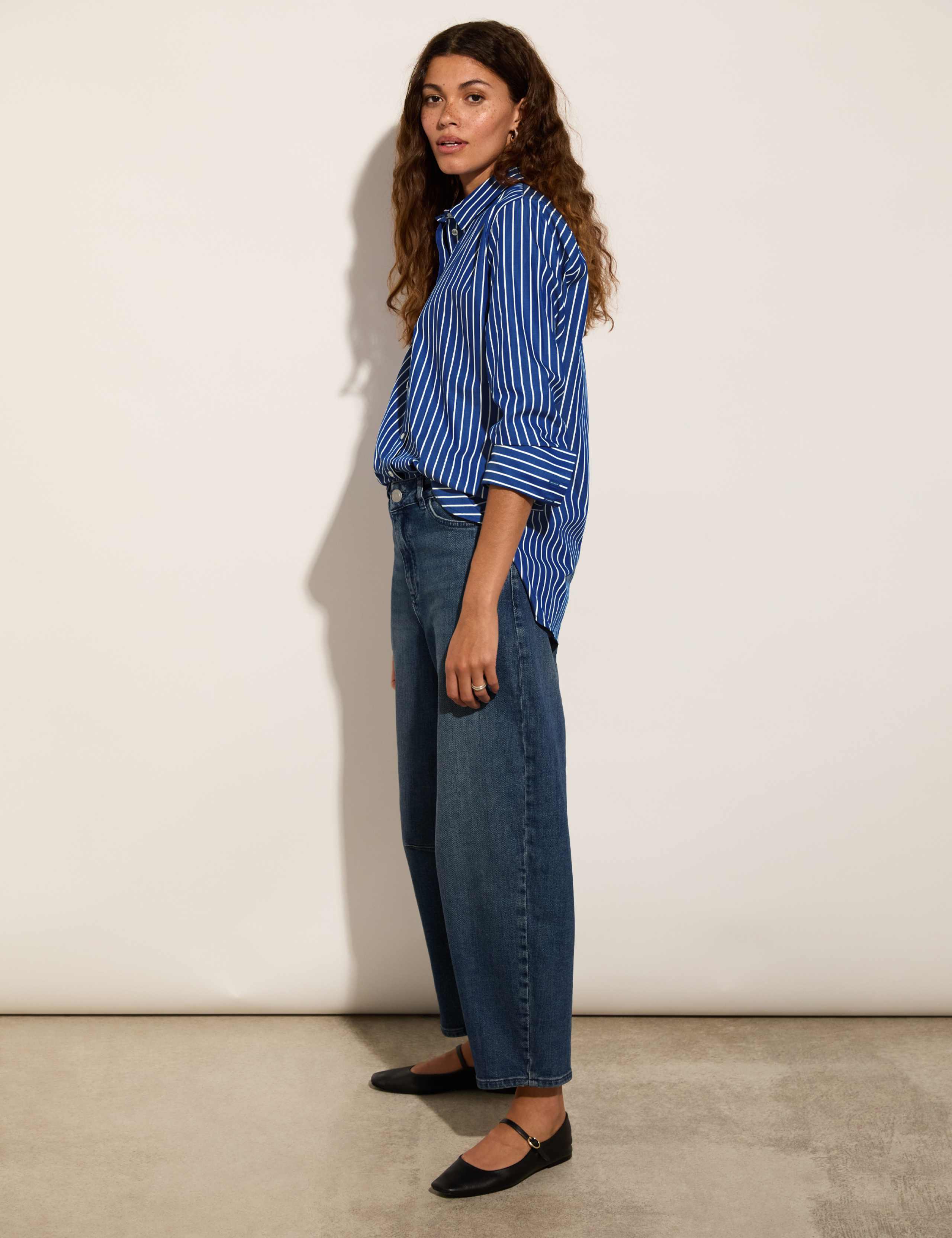 Pure Cotton Striped Collared Relaxed Shirt 4 of 4