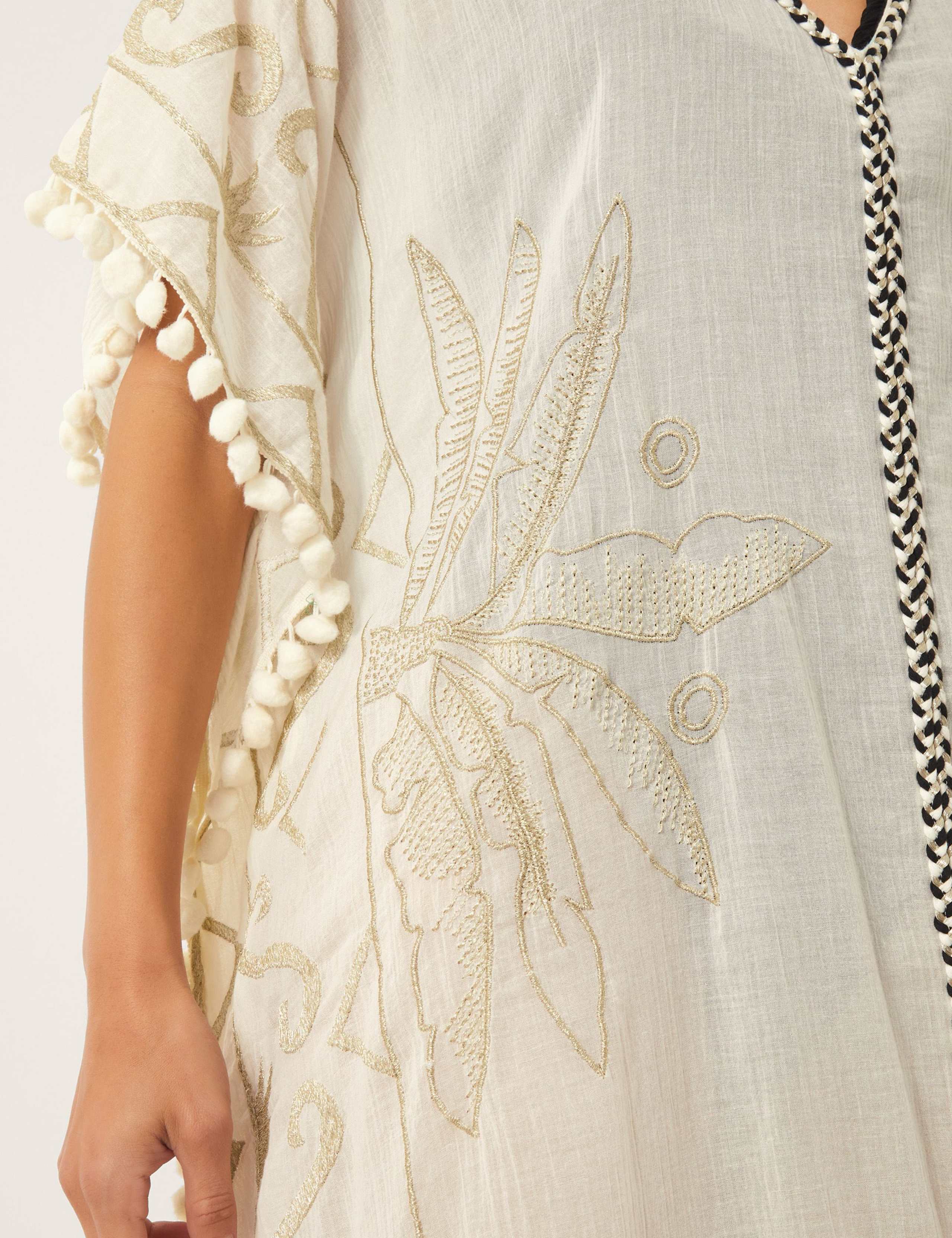 Pure Cotton Printed V-Neck Kaftan 4 of 5