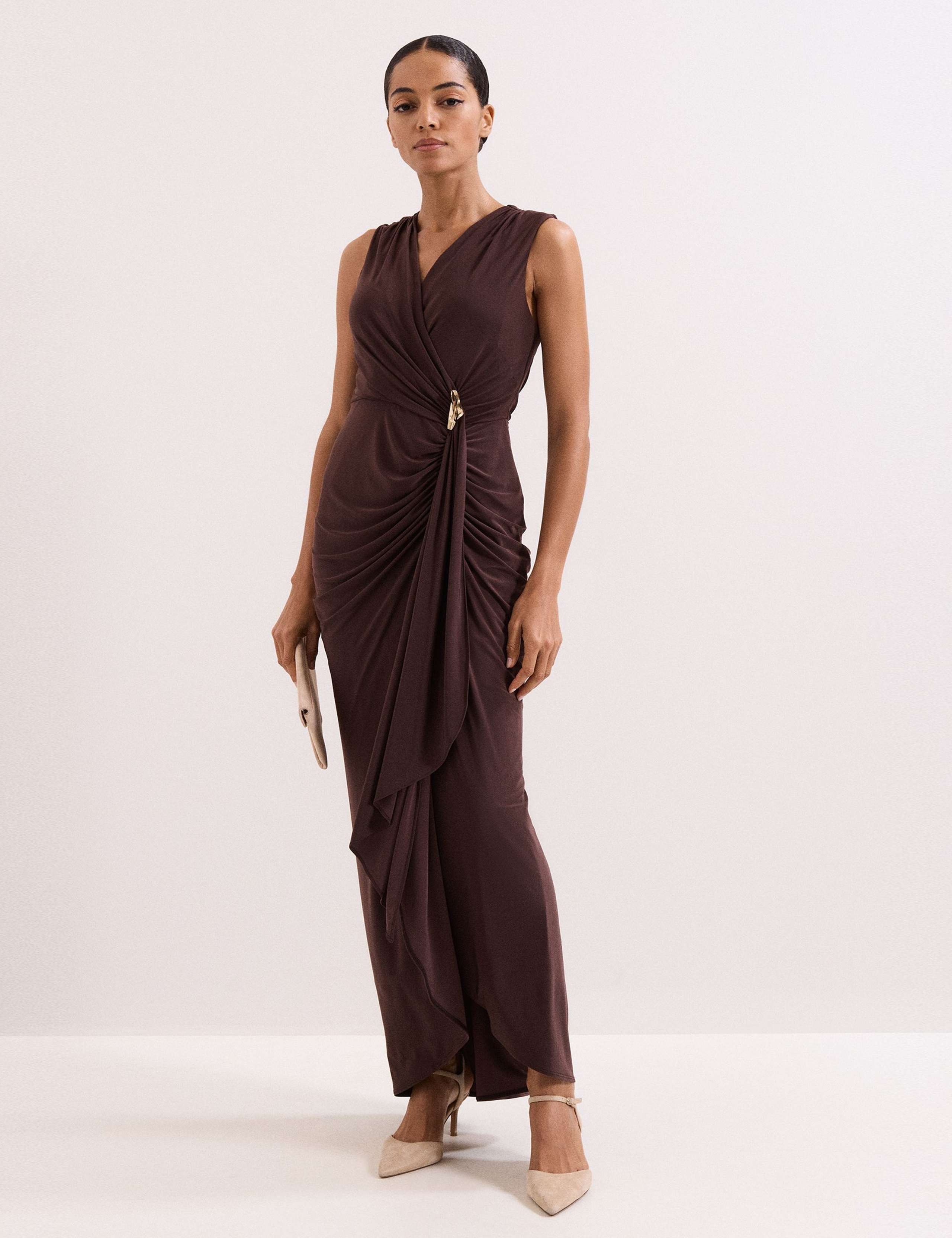 V-Neck Maxi Wrap Dress 1 of 10