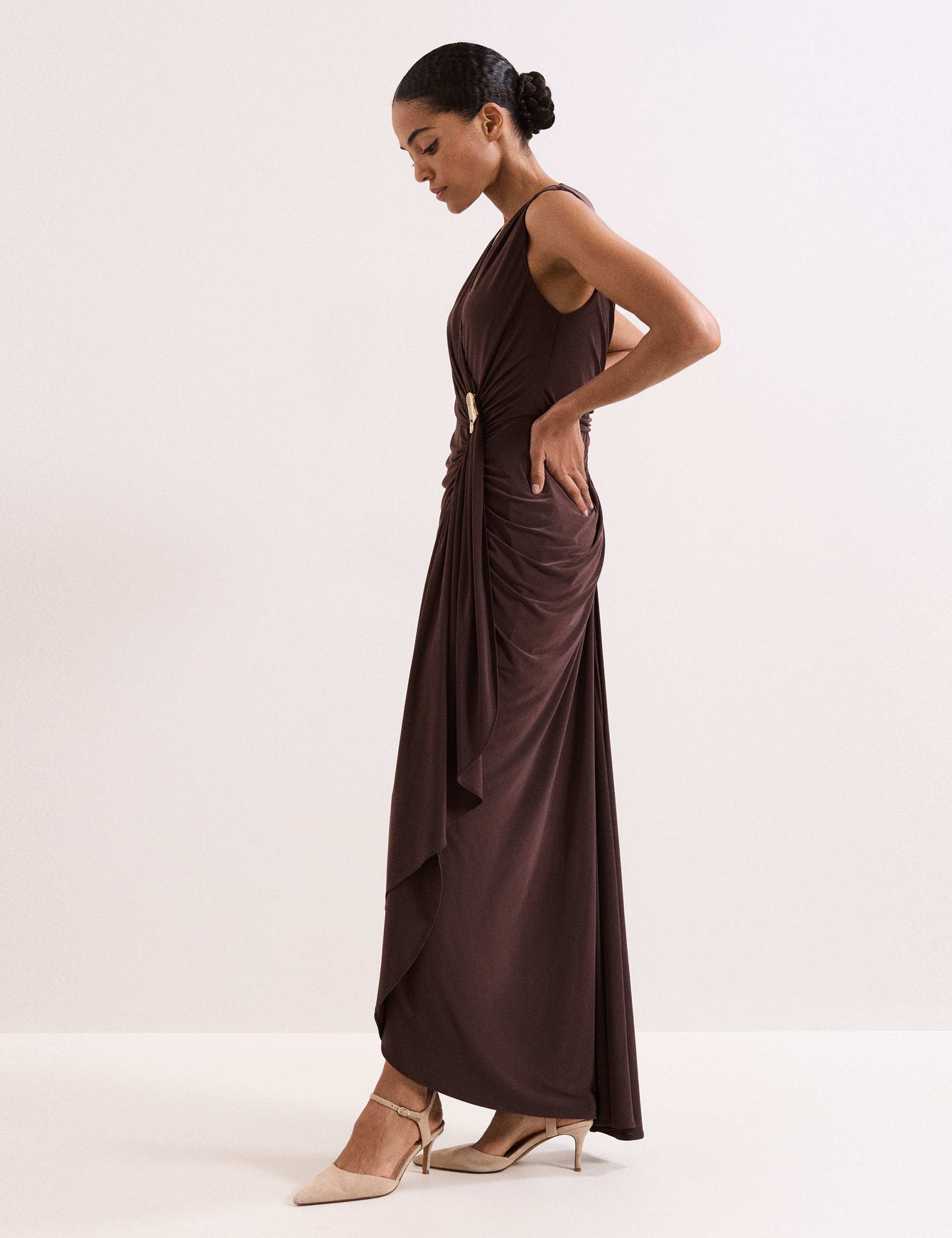 V-Neck Maxi Wrap Dress 4 of 10