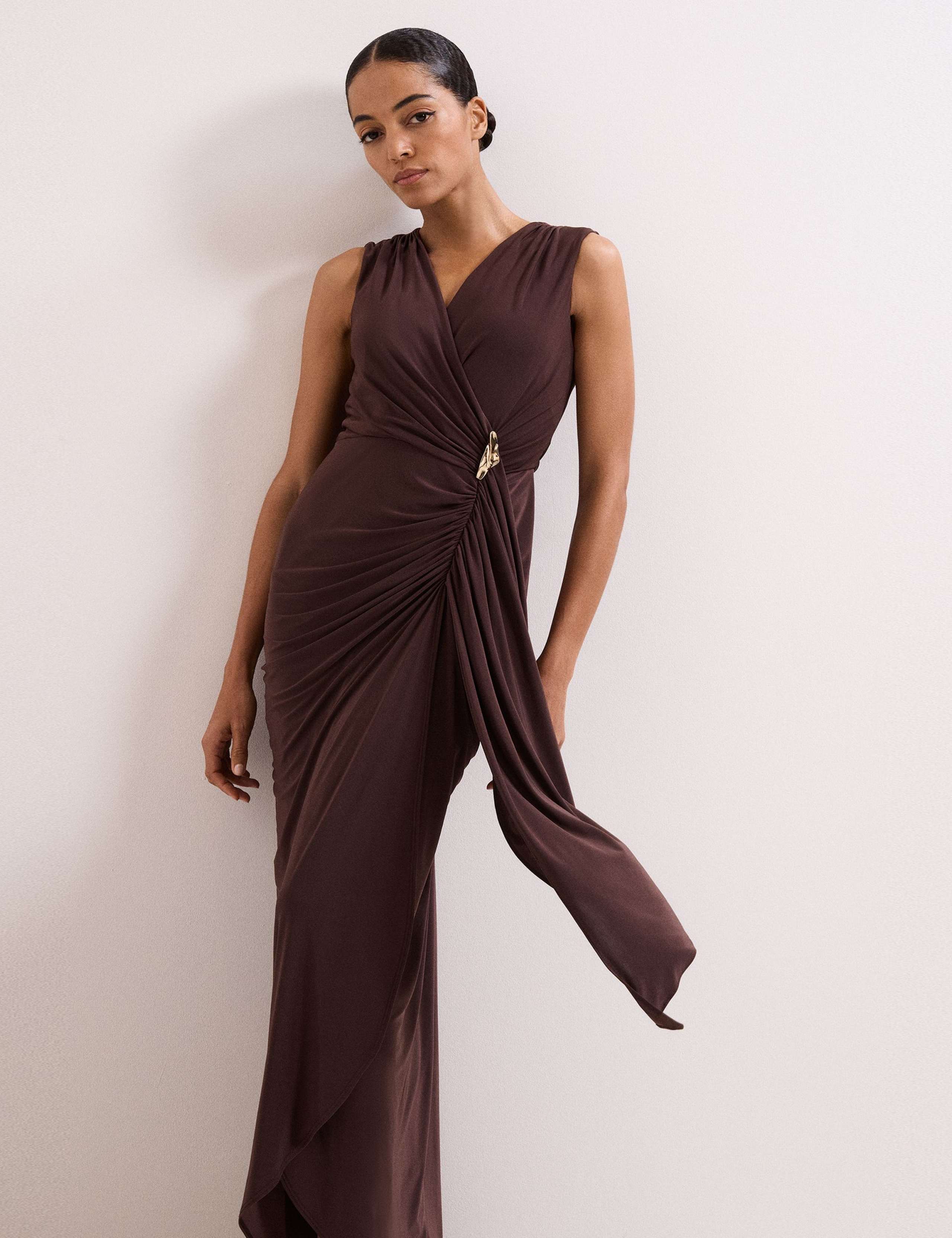 V-Neck Maxi Wrap Dress 5 of 10