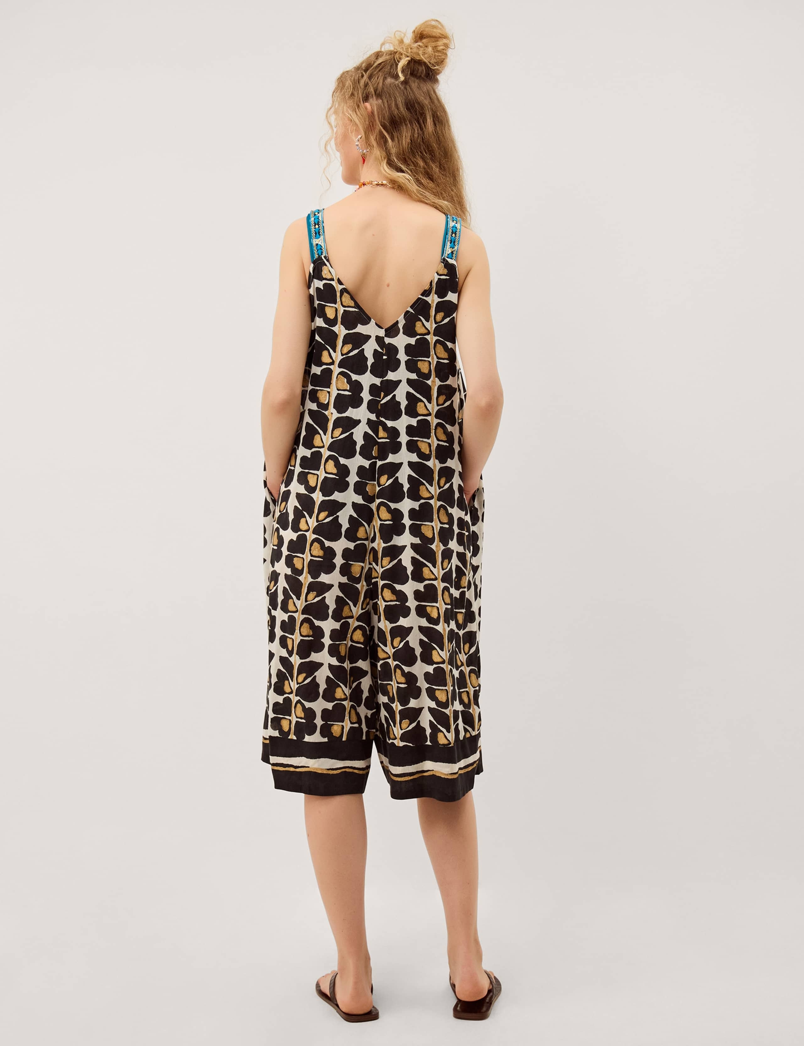 Printed Sleeveless Cropped Relaxed Jumpsuit 4 of 4