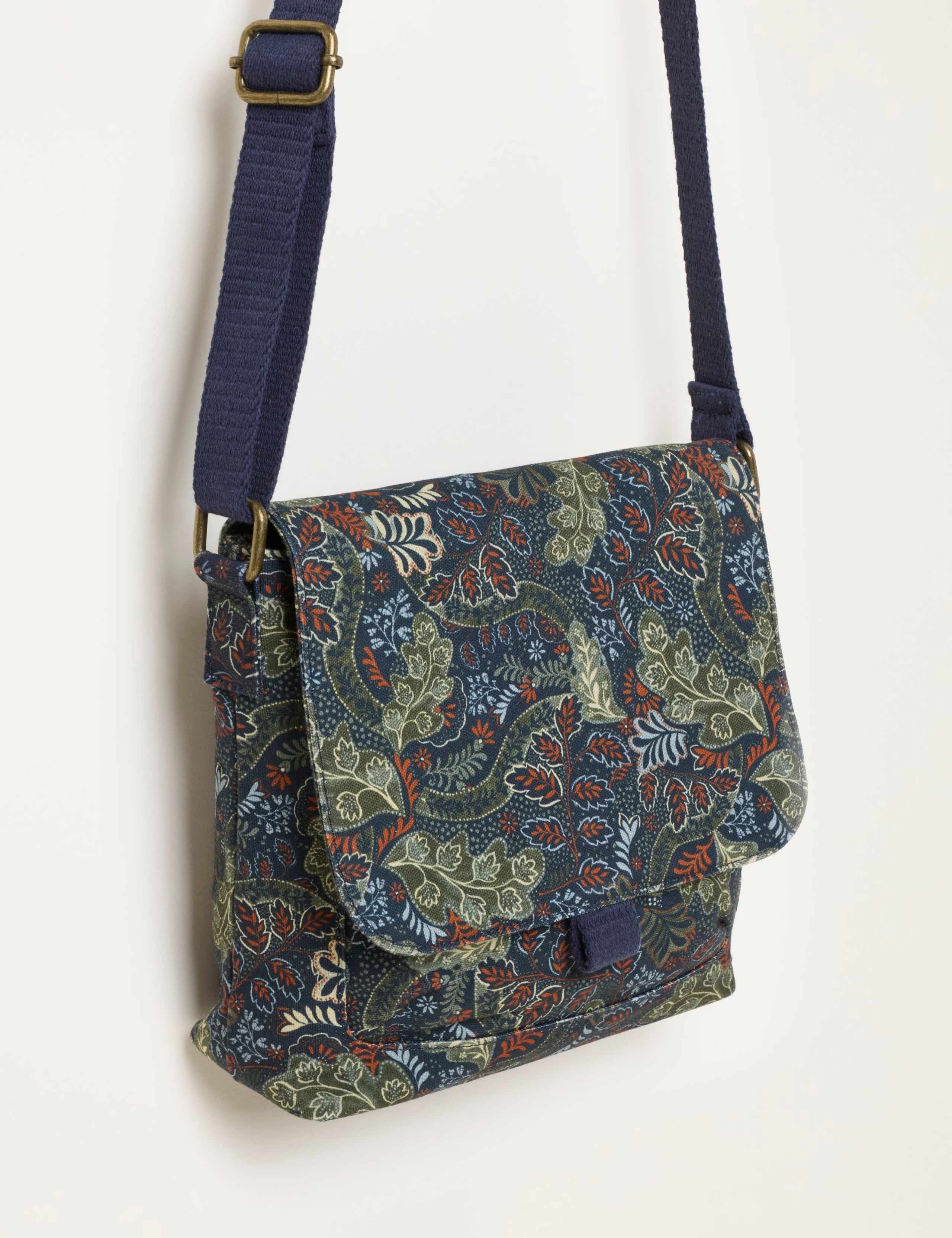 Canvas Leaf Print Cross Body Bag 2 of 3