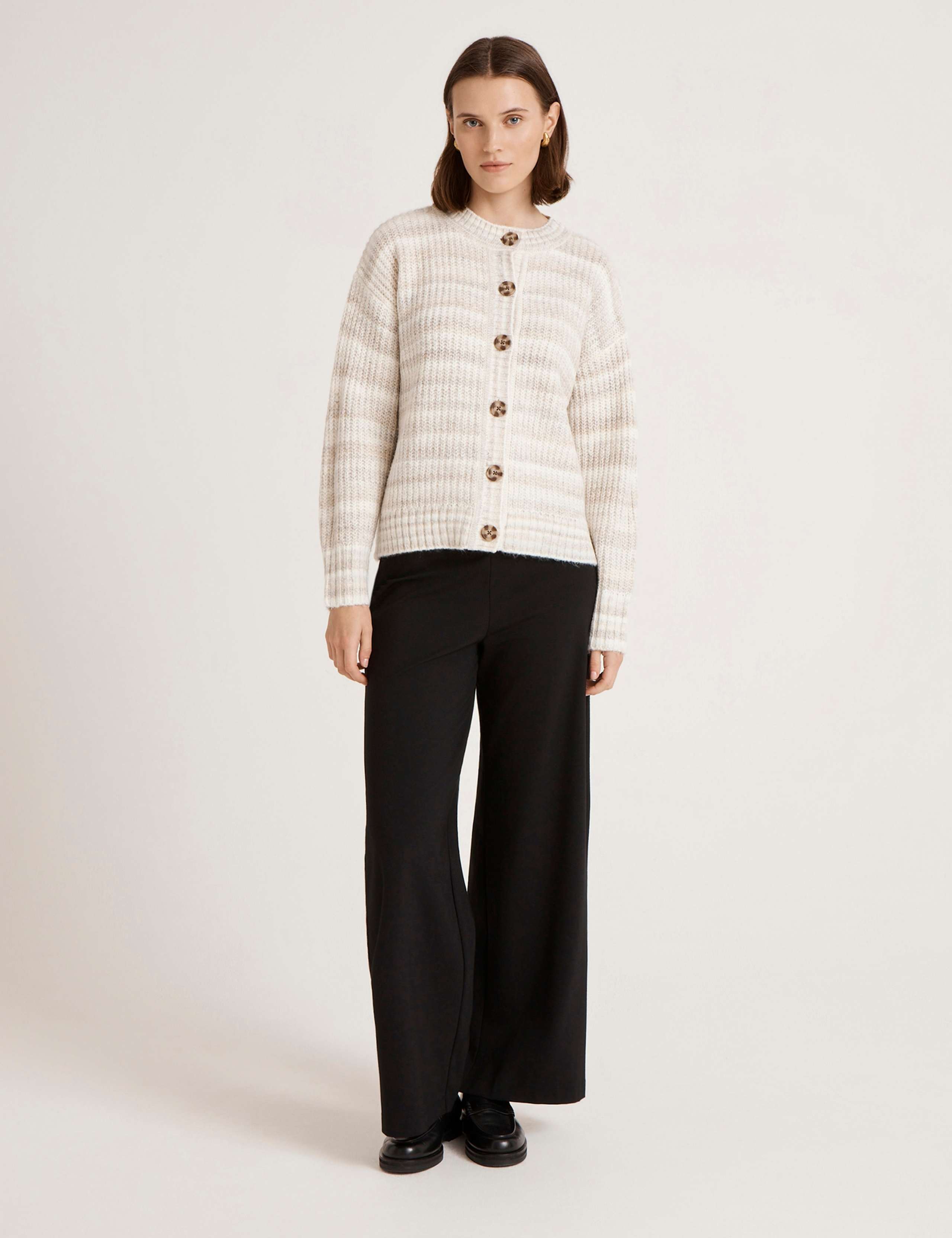 Striped Scoop Neck Cardigan 2 of 3