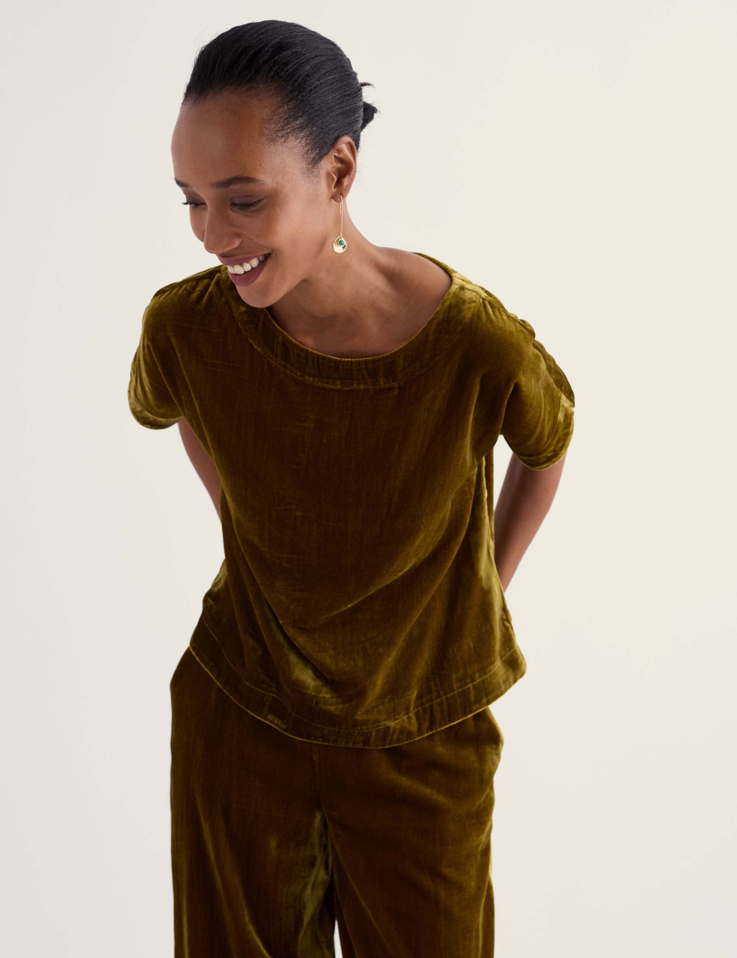 Velvet Leaf Print Top 3 of 5