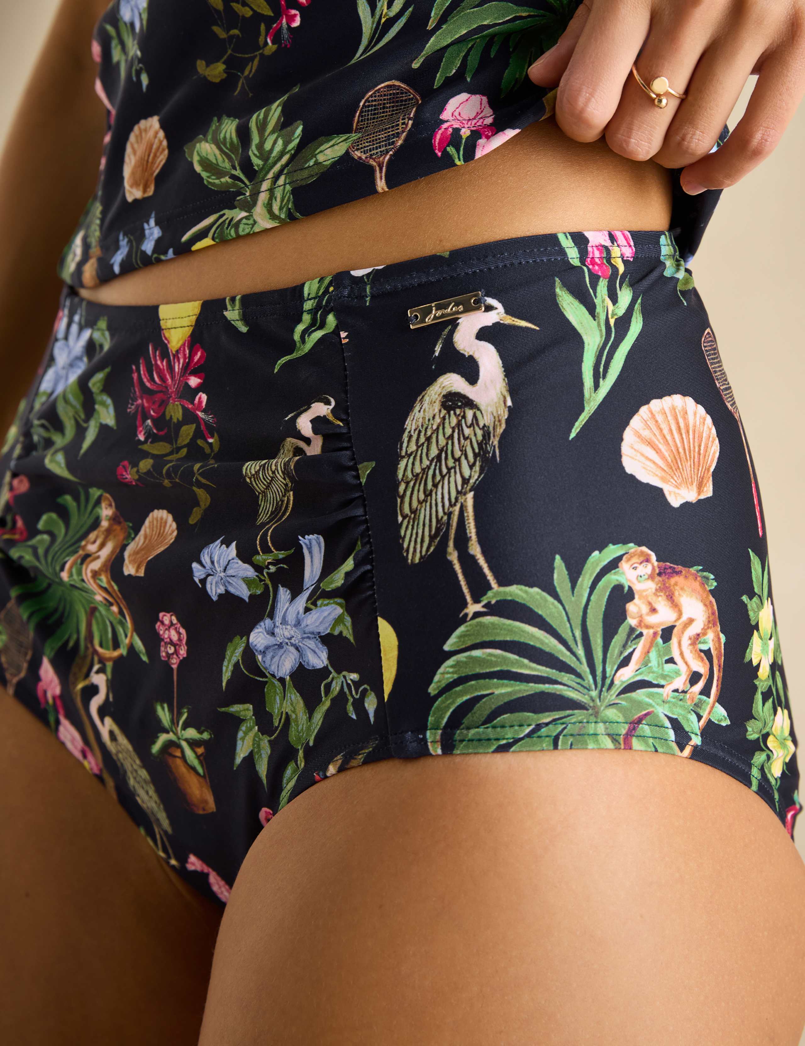 Floral High Waisted Bikini Bottoms 2 of 5