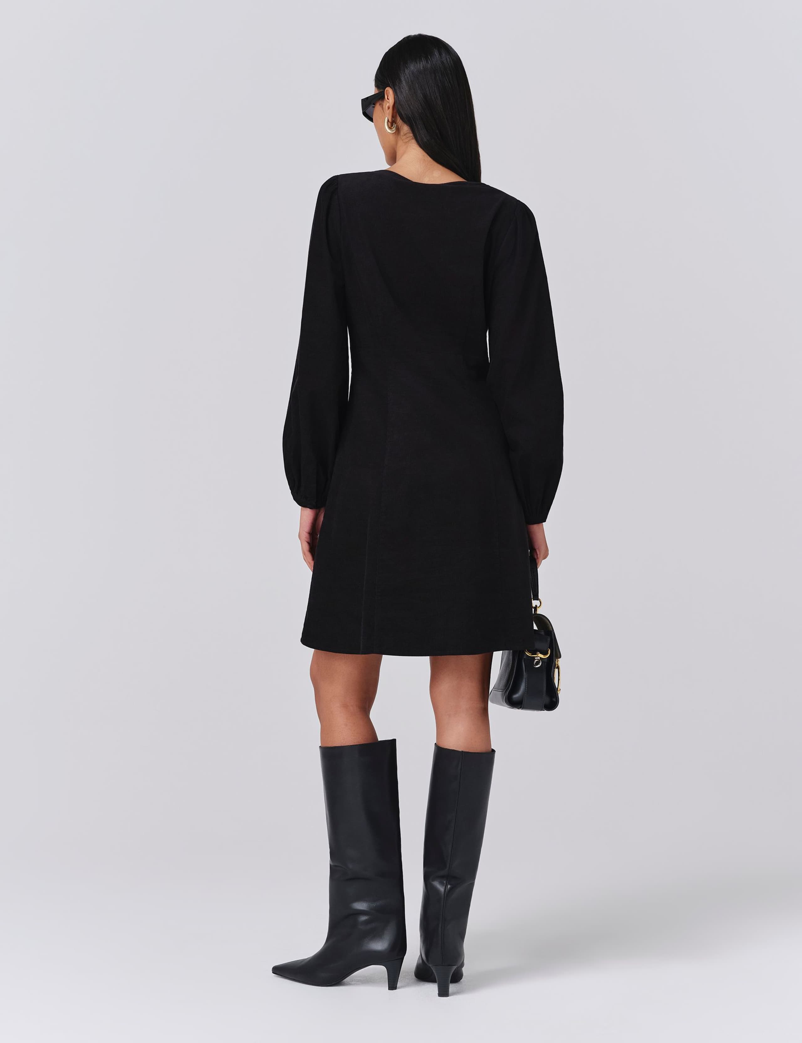 Pure Cotton Cord Embroidered V-Neck Mini Dress 3 of 5