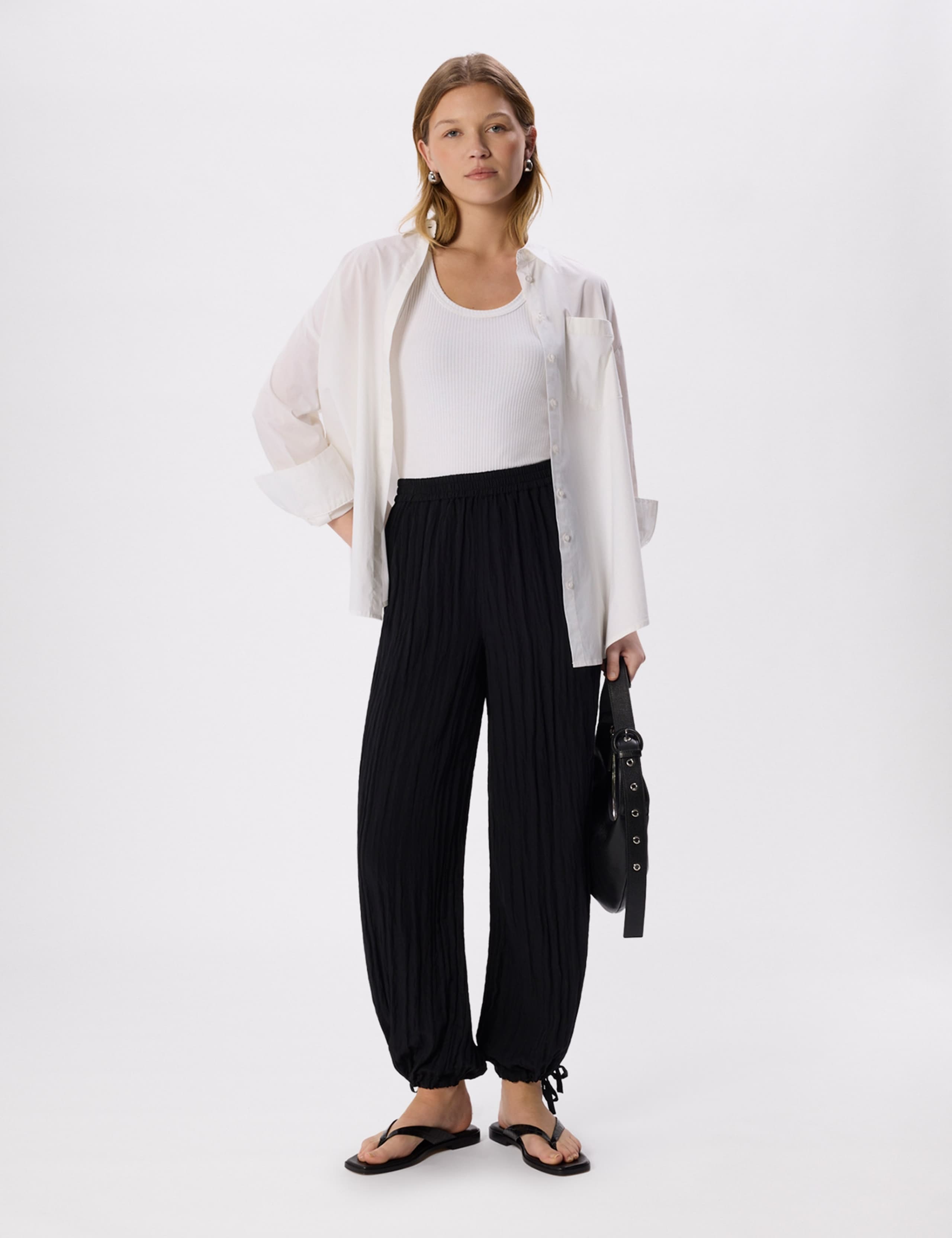 Textured Relaxed Cuffed Trousers 1 of 6
