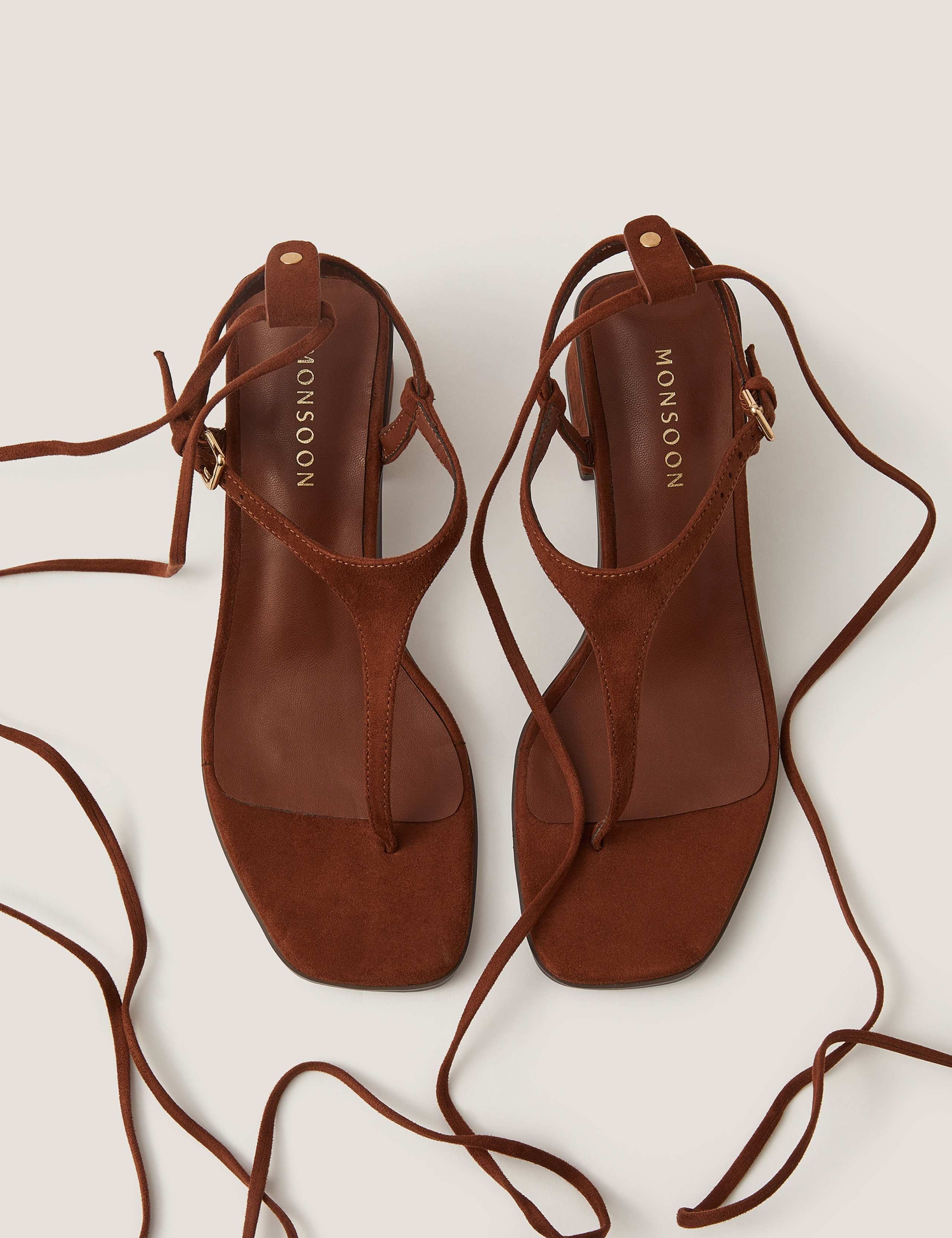 Block Heel Toe Post Tie Sandals 2 of 3