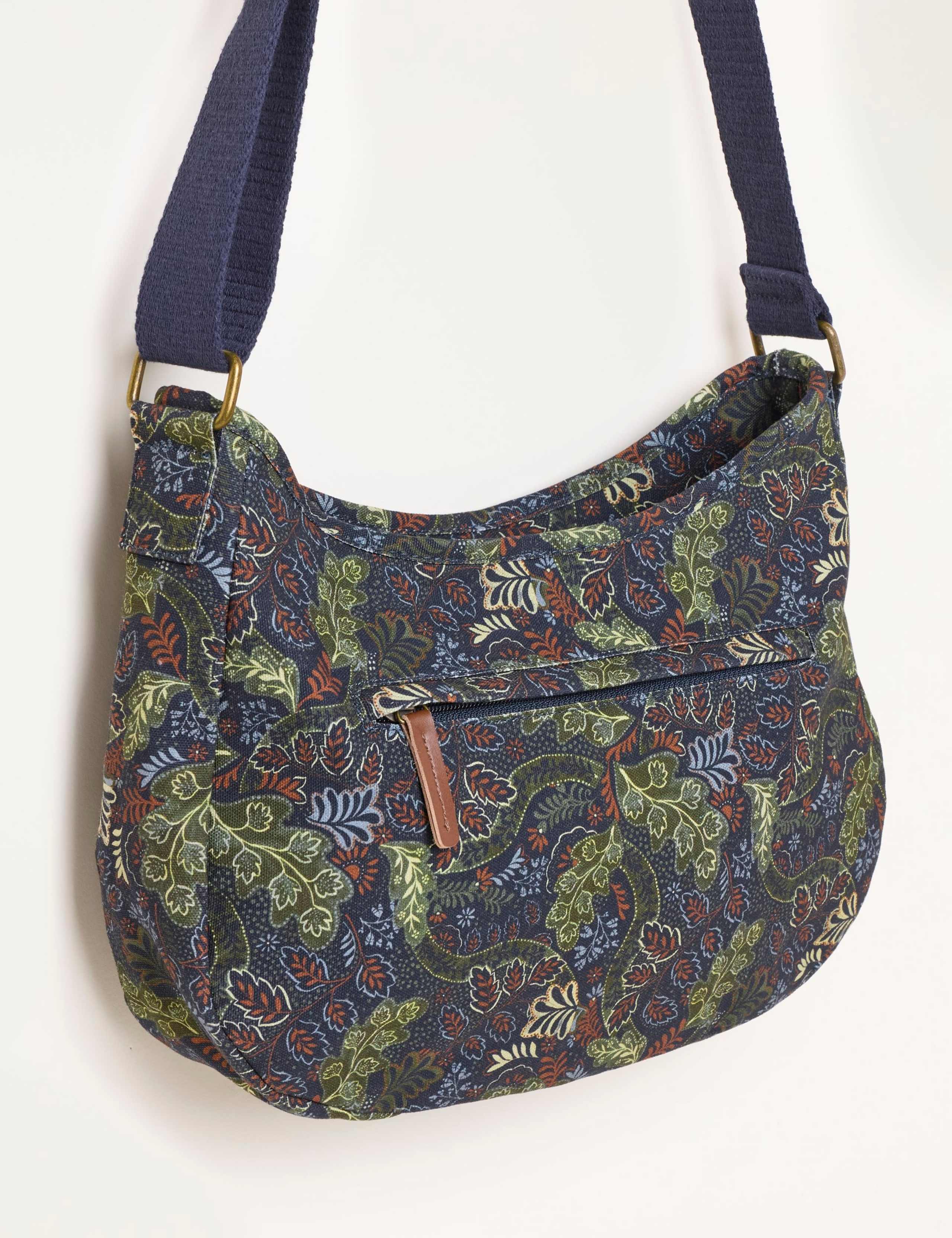 Canvas Leaf Print Cross Body Bag 2 of 3