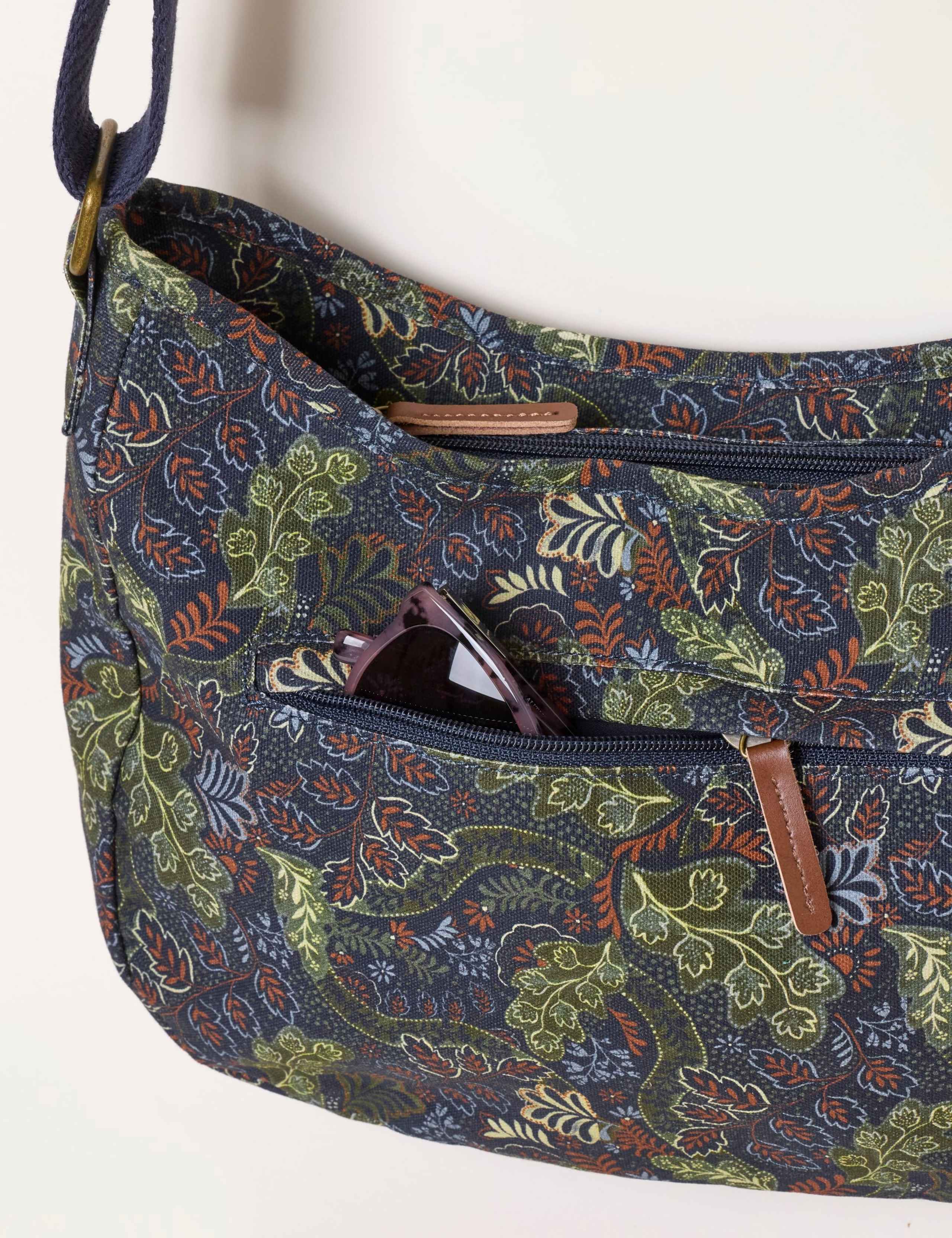 Canvas Leaf Print Cross Body Bag 3 of 3