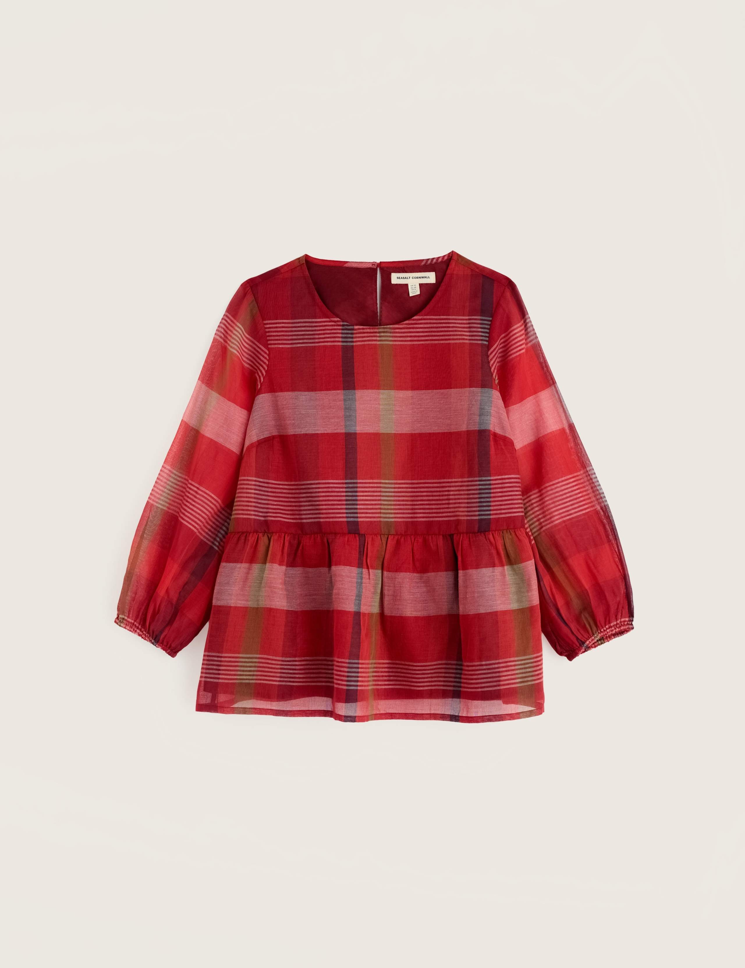 Pure Cotton Checked Blouse 2 of 5