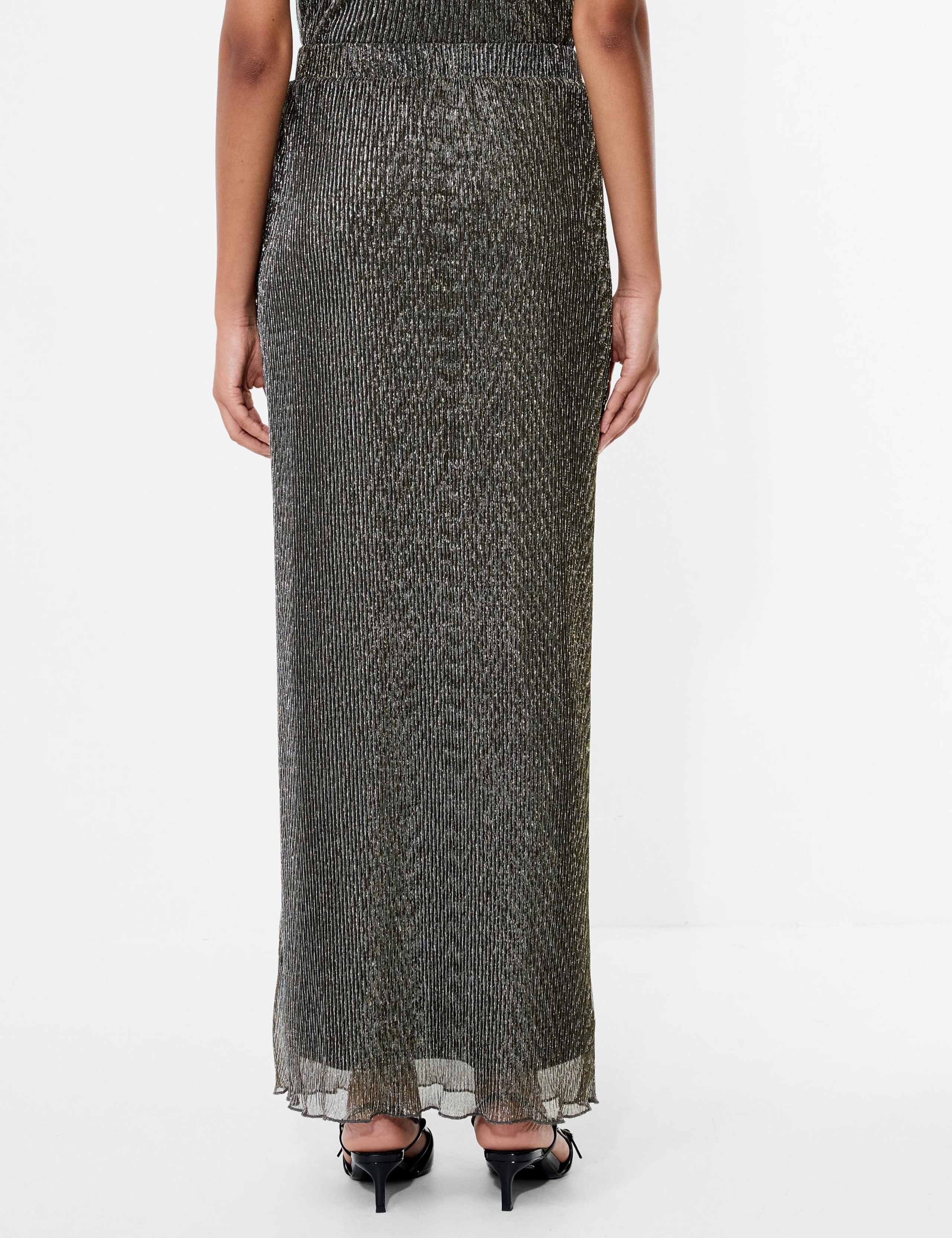 Metallic Plisse Midi Skirt 3 of 3