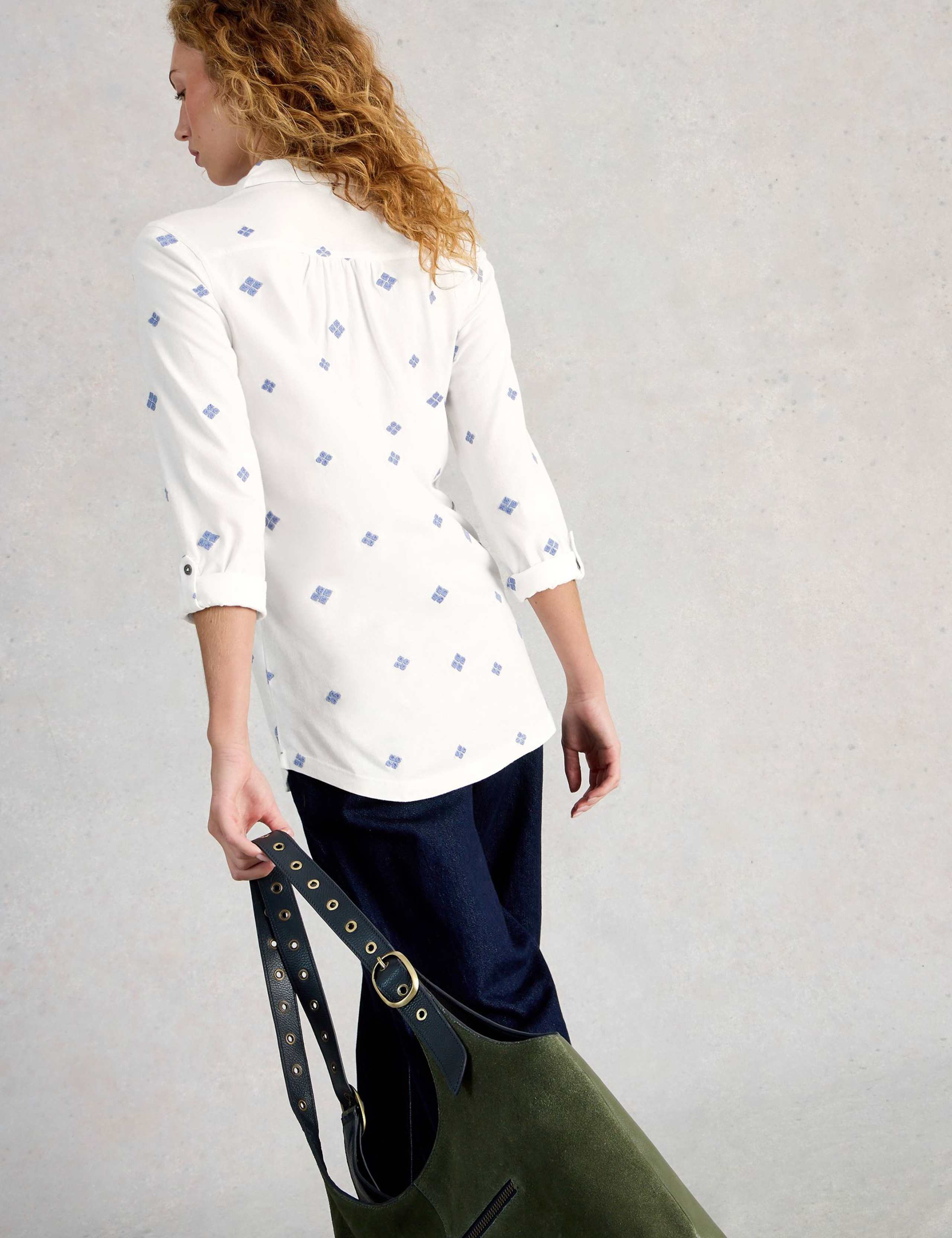 Pure Cotton Embroidered Longline Shirt 5 of 6