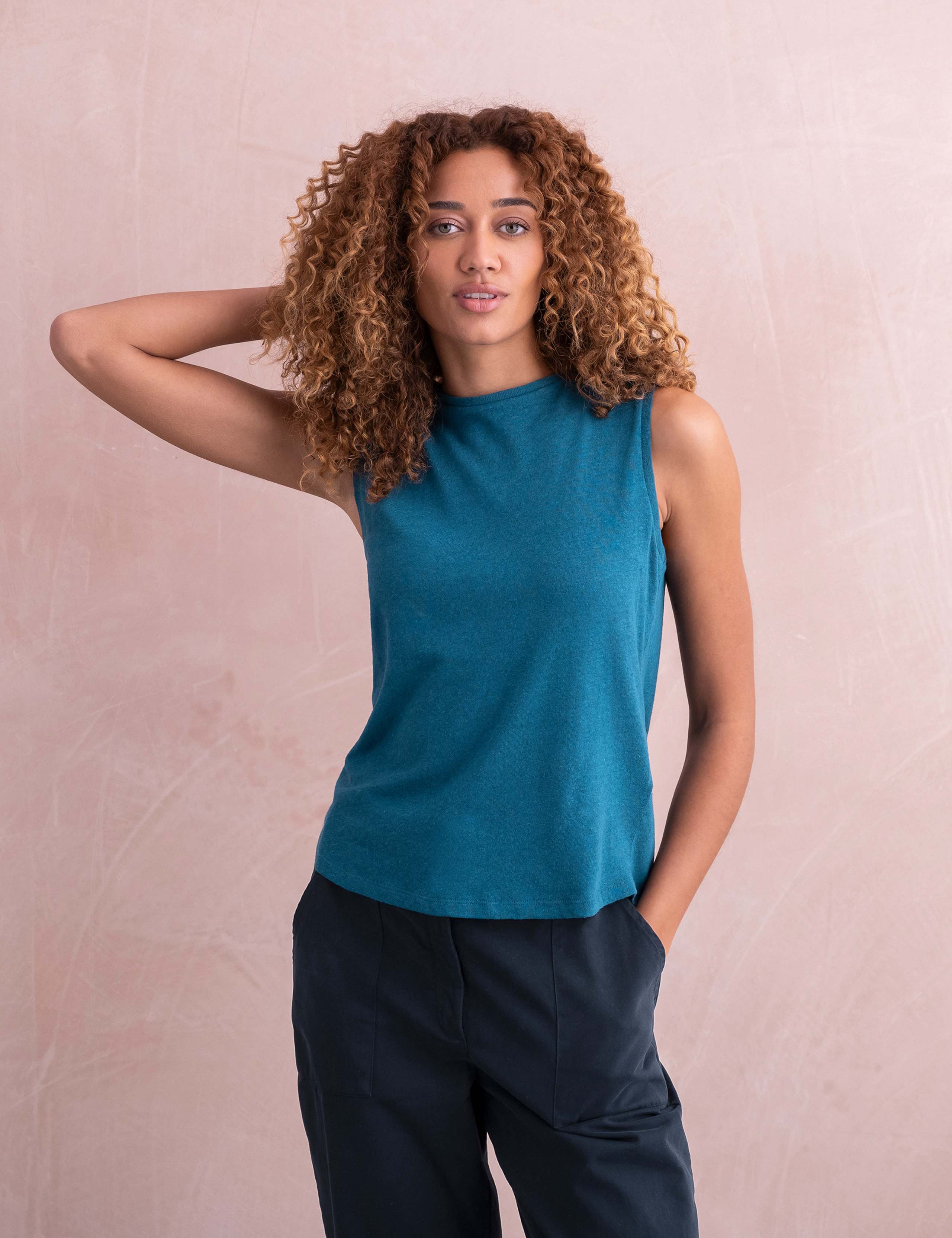 Linen Blend Tank Top 1 of 4