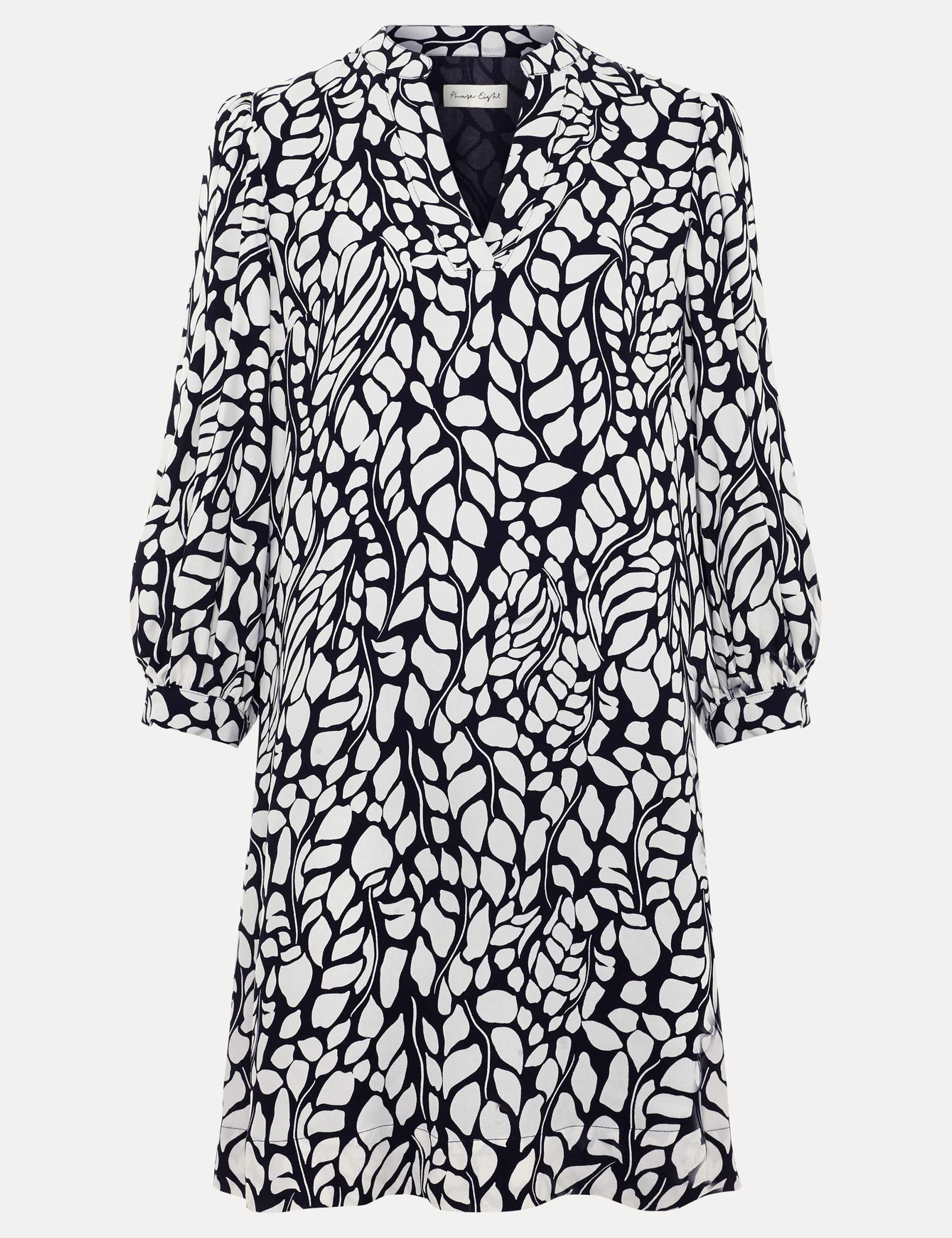 Printed V-Neck Mini Shift Dress 2 of 6