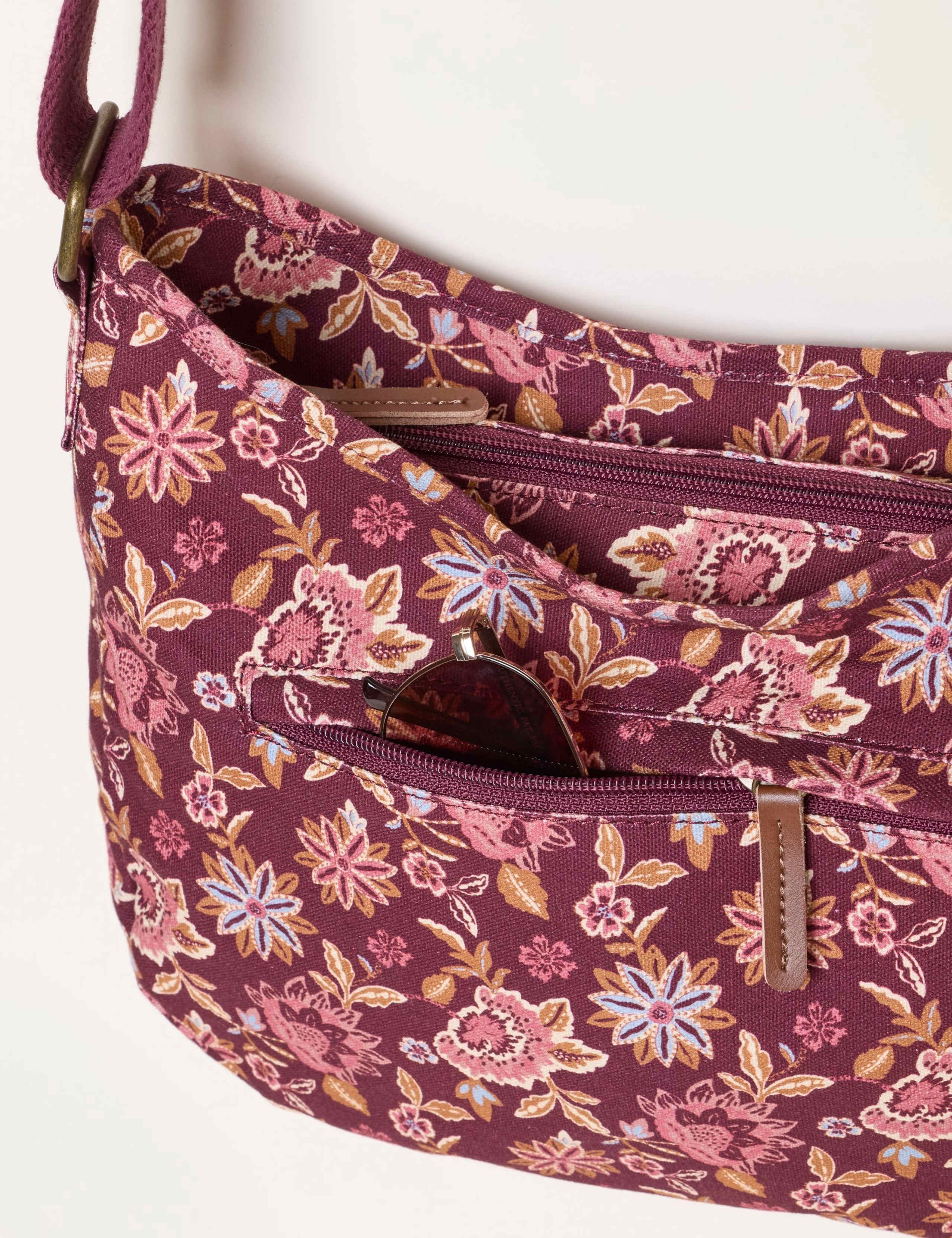 Canvas Floral Print Cross Body Bag 3 of 5