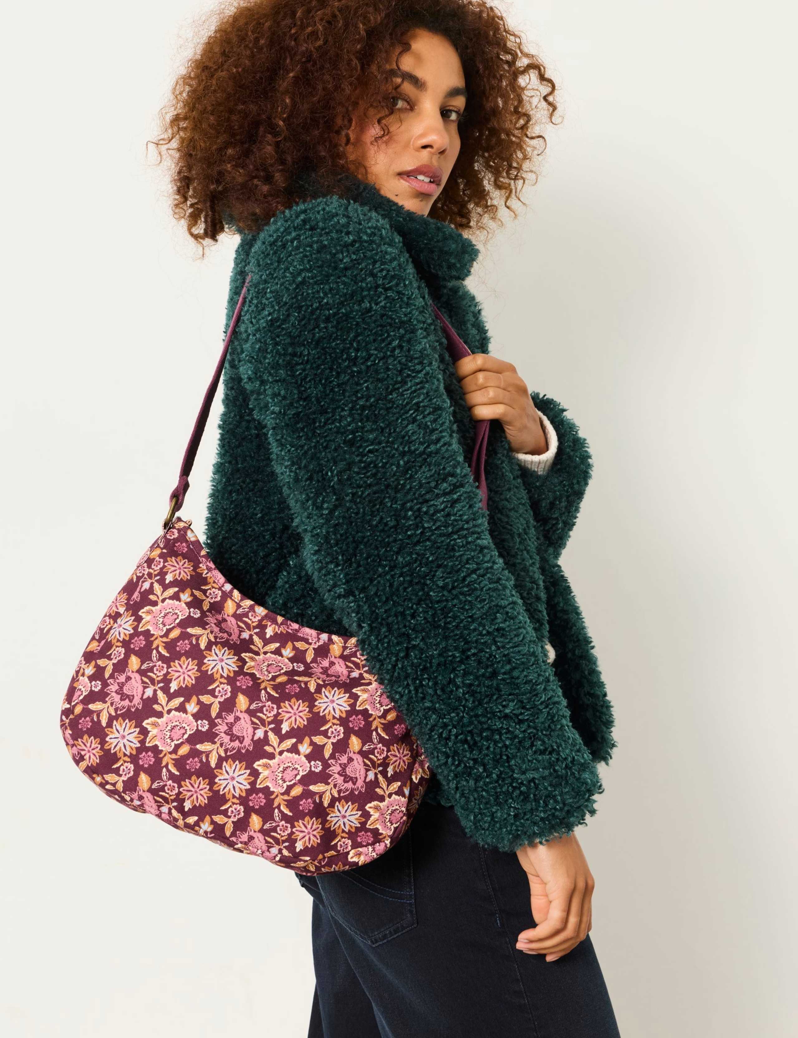 Canvas Floral Print Cross Body Bag 4 of 5