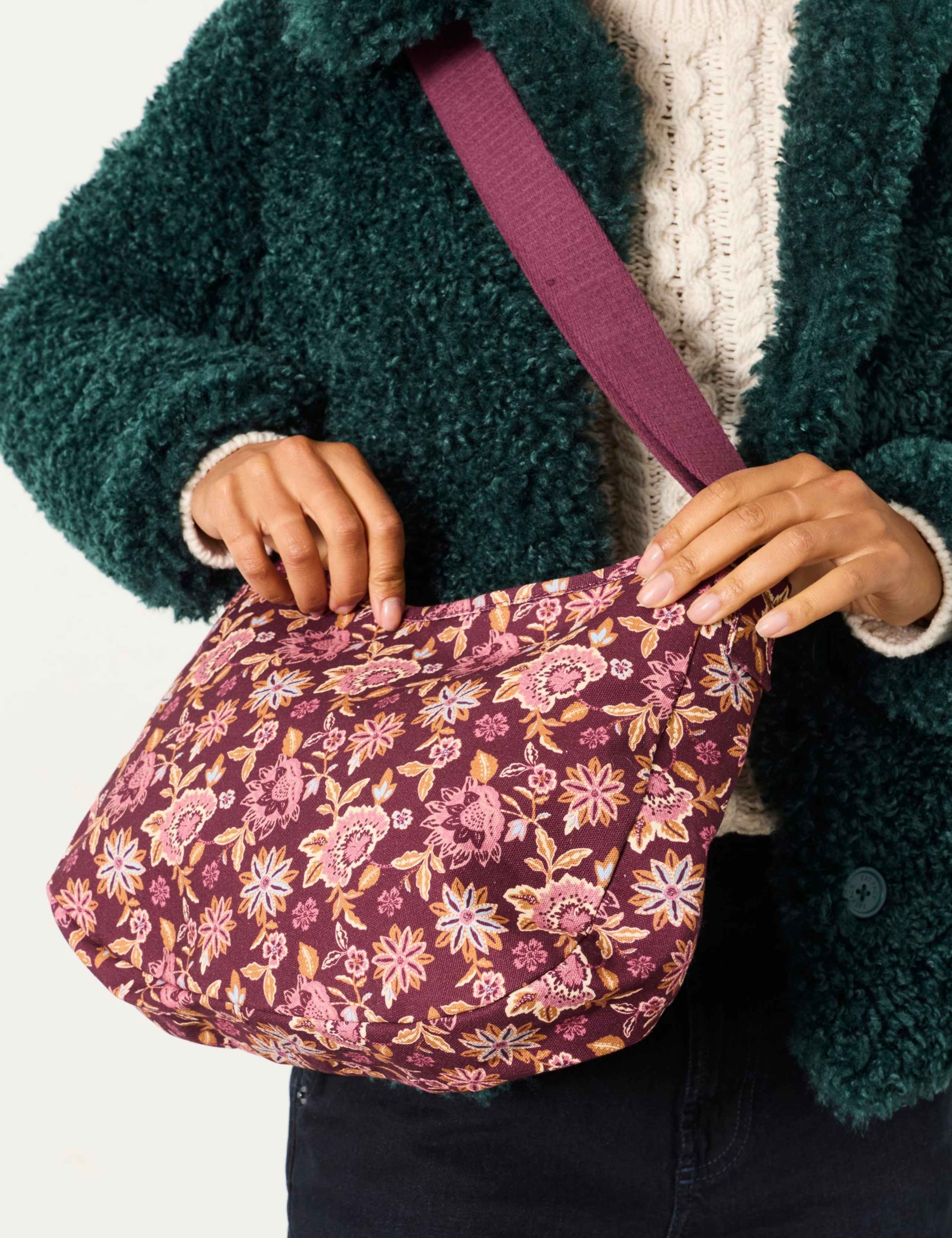 Canvas Floral Print Cross Body Bag 5 of 5