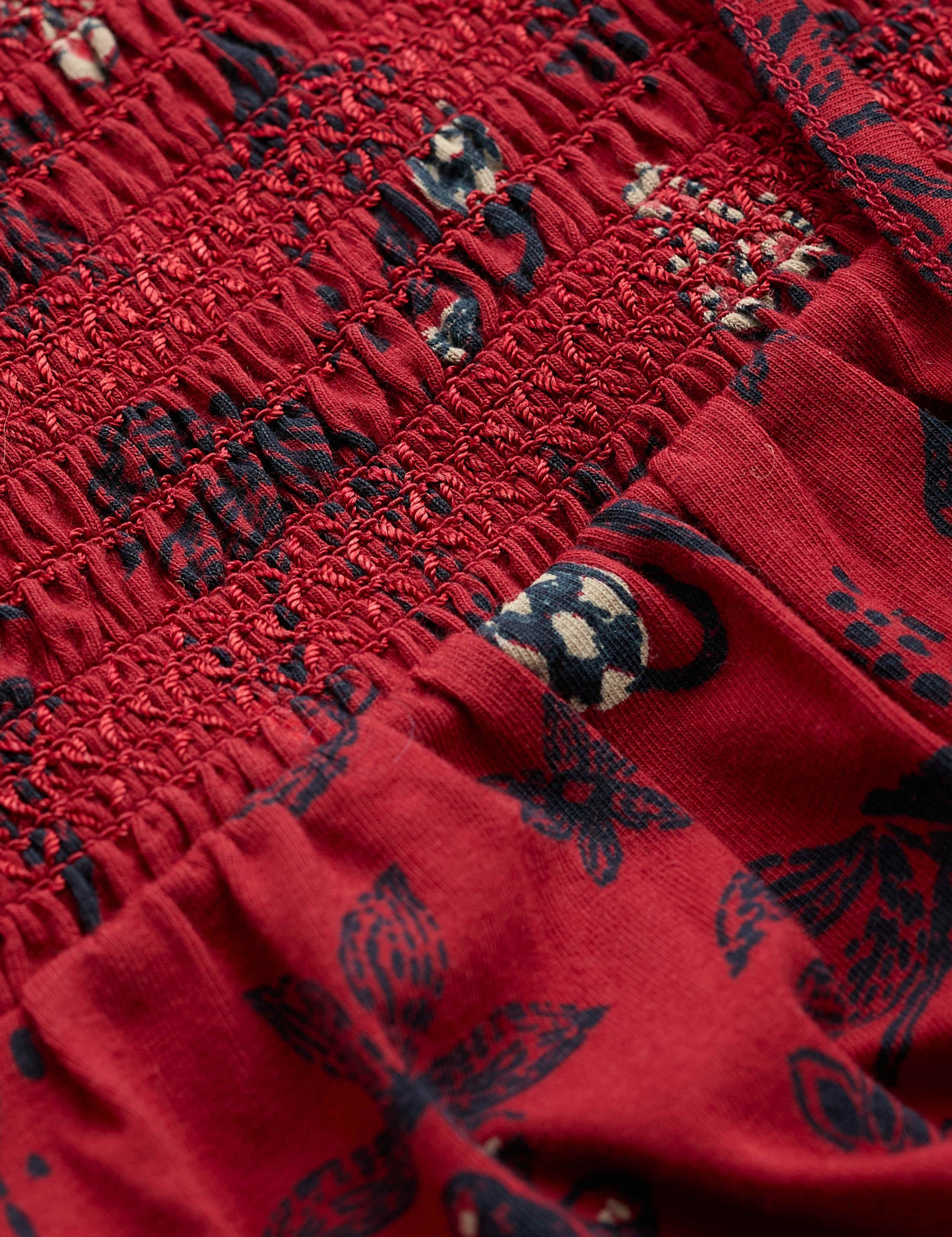 Cotton Rich Printed Notch Neck Relaxed Blouse 4 of 4