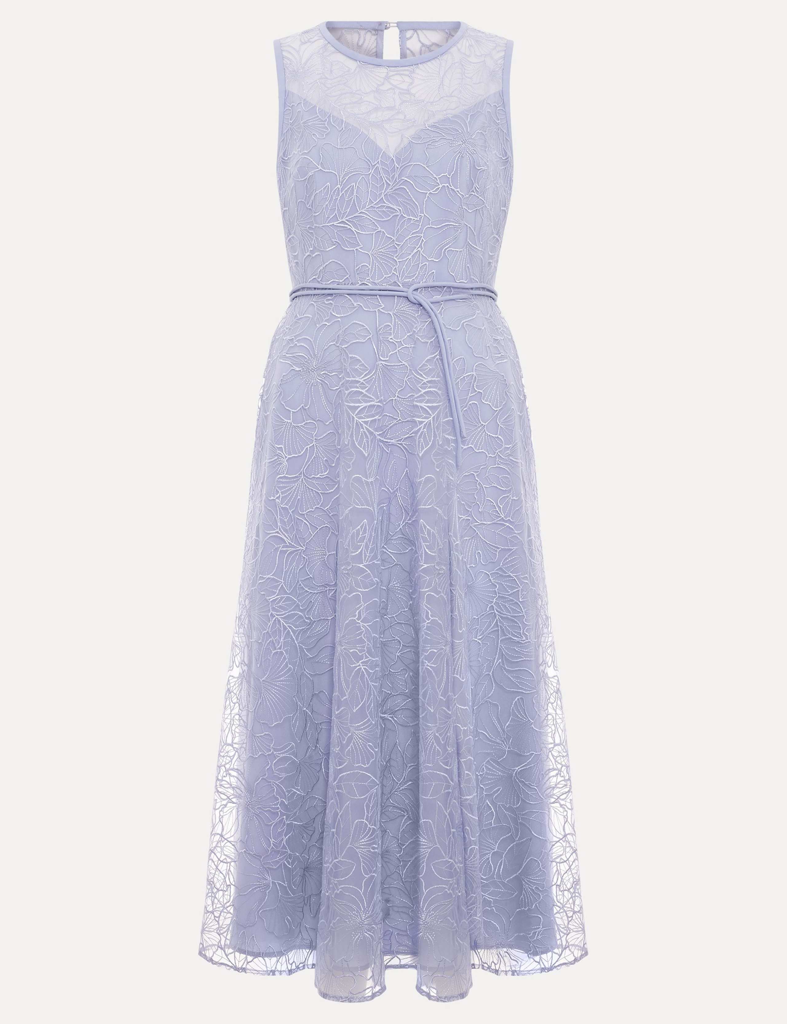 Lace Belted Midi Shift Dress 2 of 7