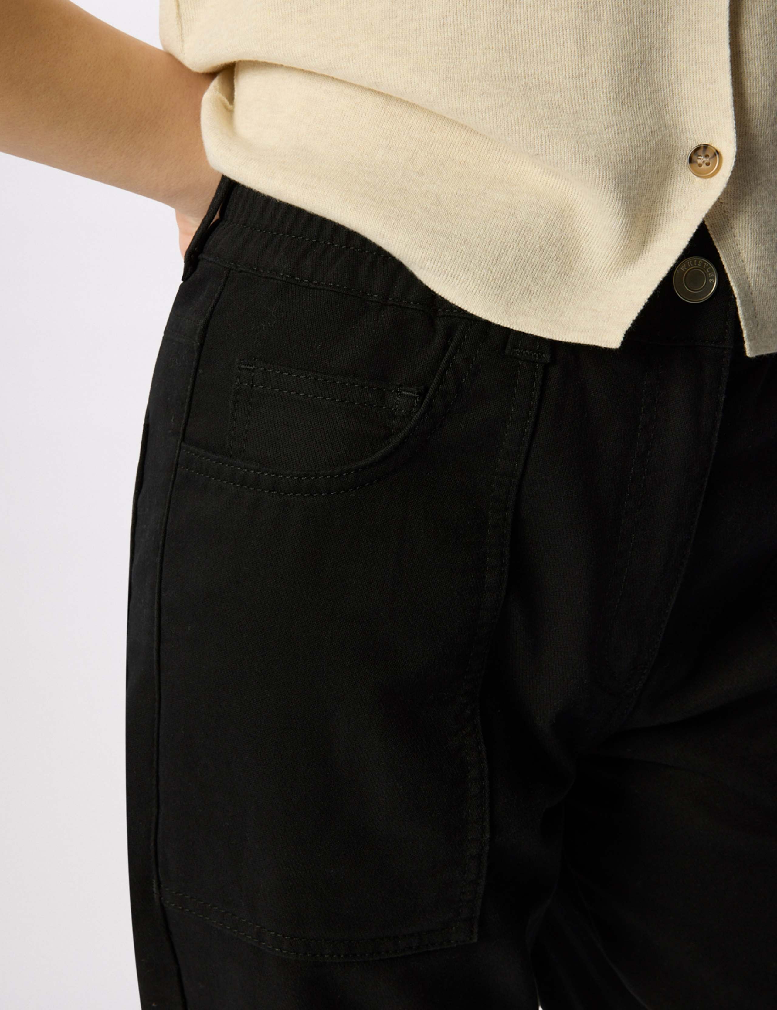 Cotton Rich Straight Leg Ankle Grazer Trousers 5 of 6