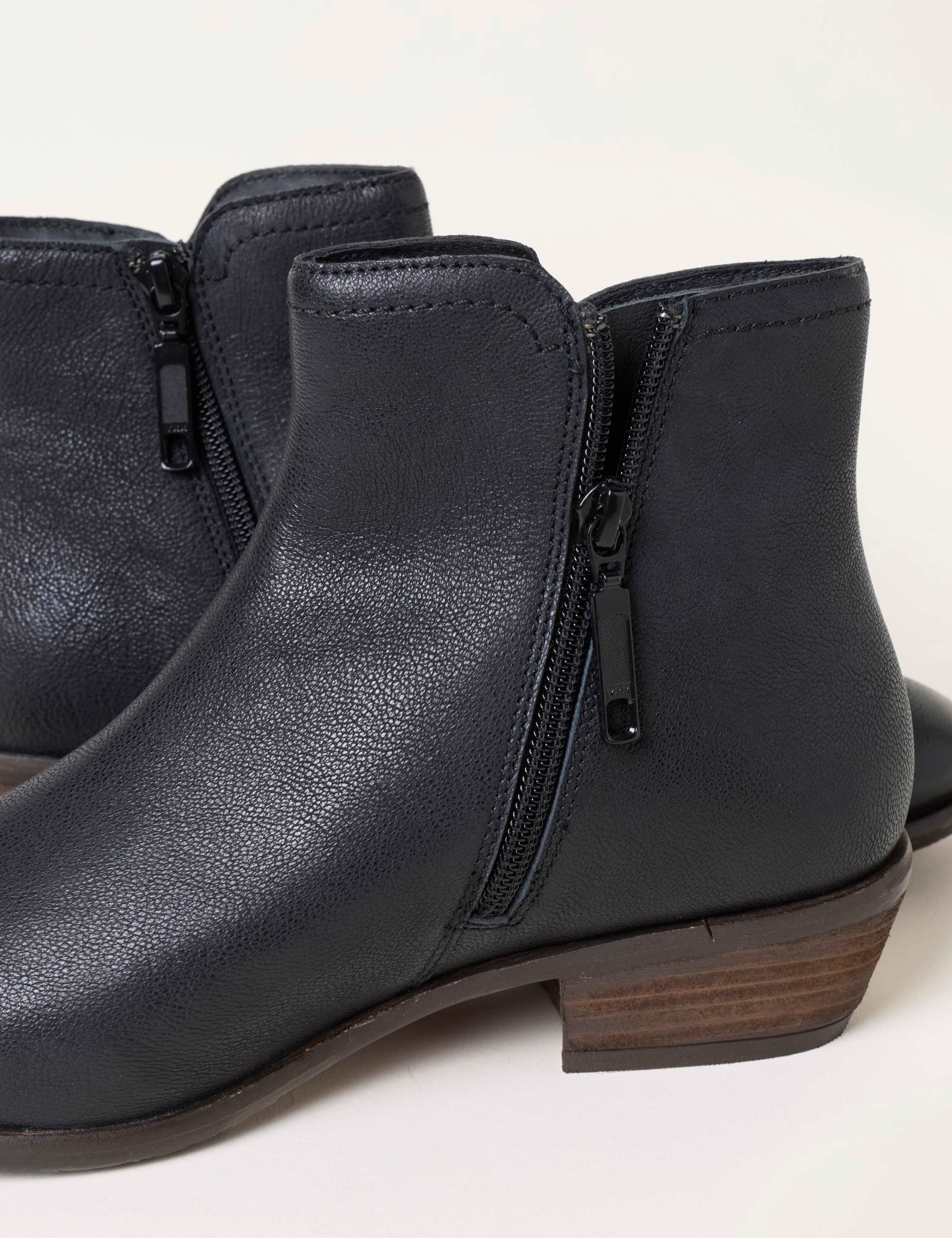 Leather Block Heel Ankle Boots 3 of 3