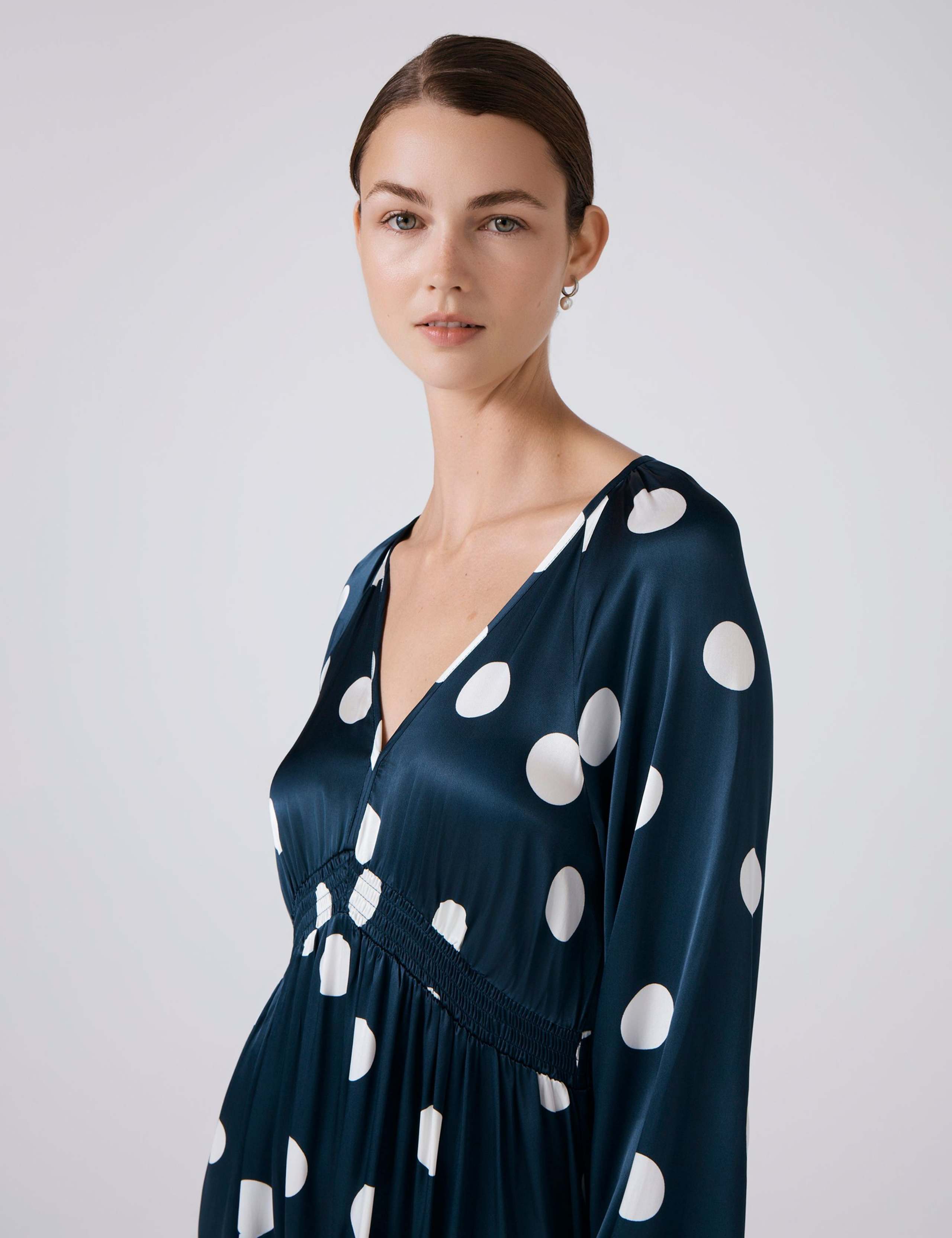 Polka Dot V-Neck Midi Wrap Dress 5 of 5