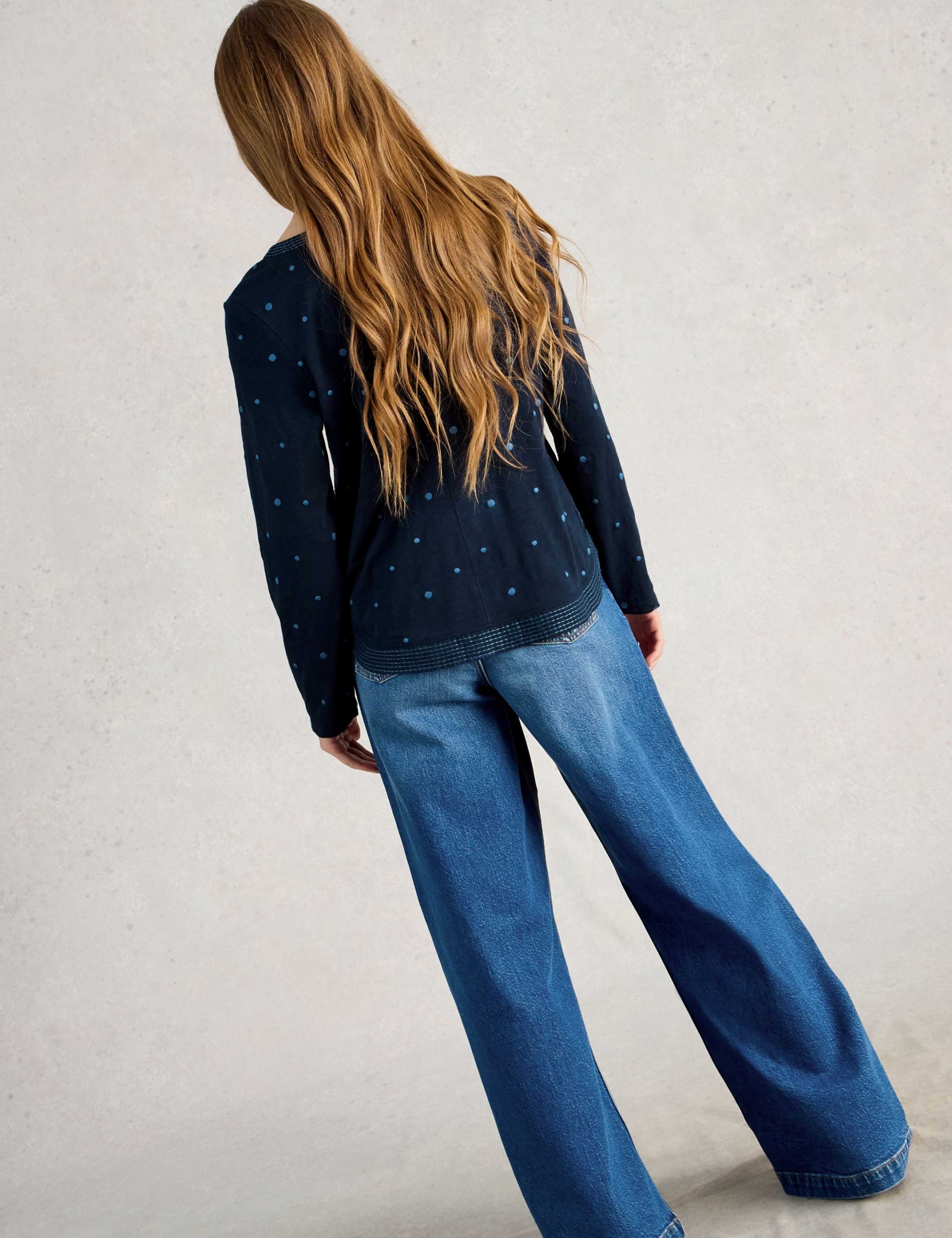 Pure Cotton Embroidered Notch Neck Top 3 of 6