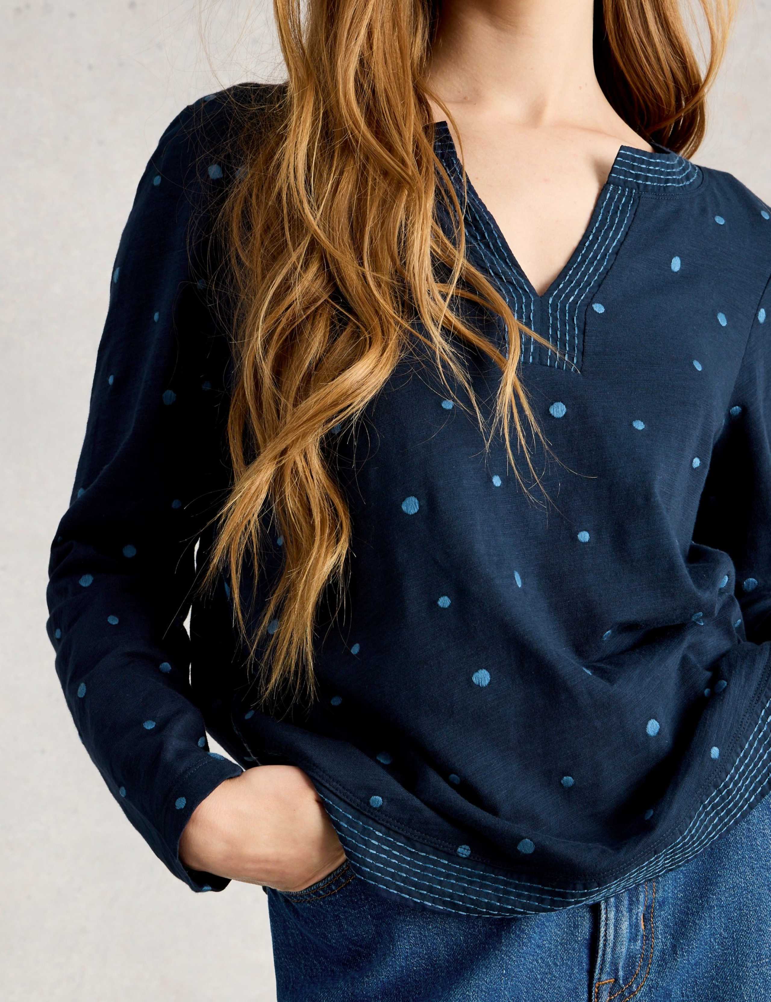 Pure Cotton Embroidered Notch Neck Top 4 of 6