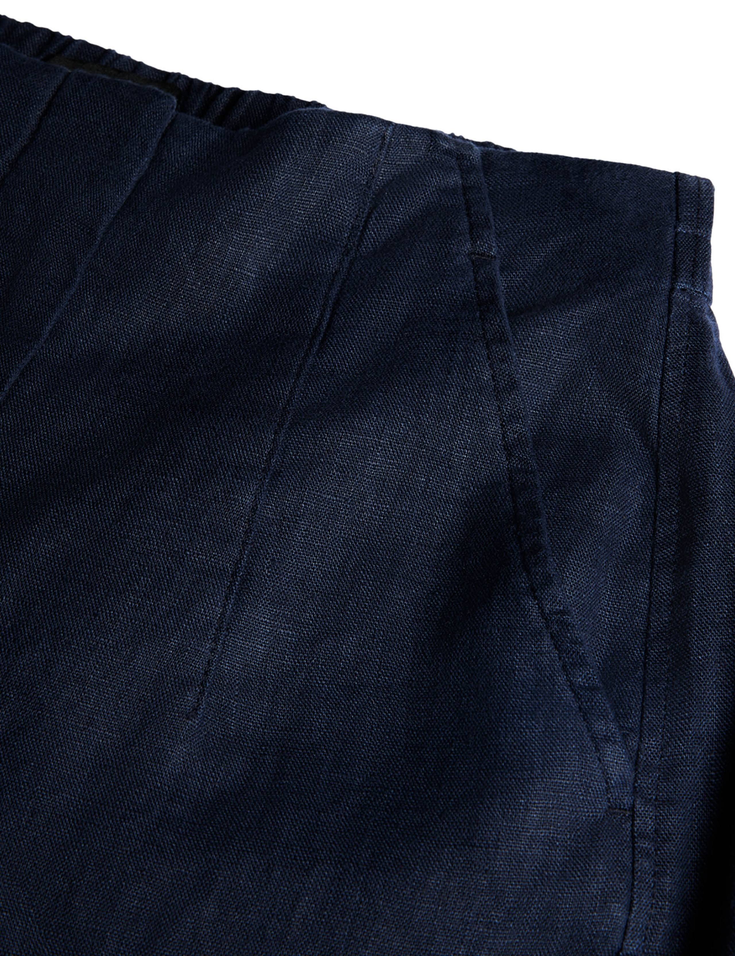 Pure Linen Barrel Leg Ankle Grazer Trousers 6 of 6