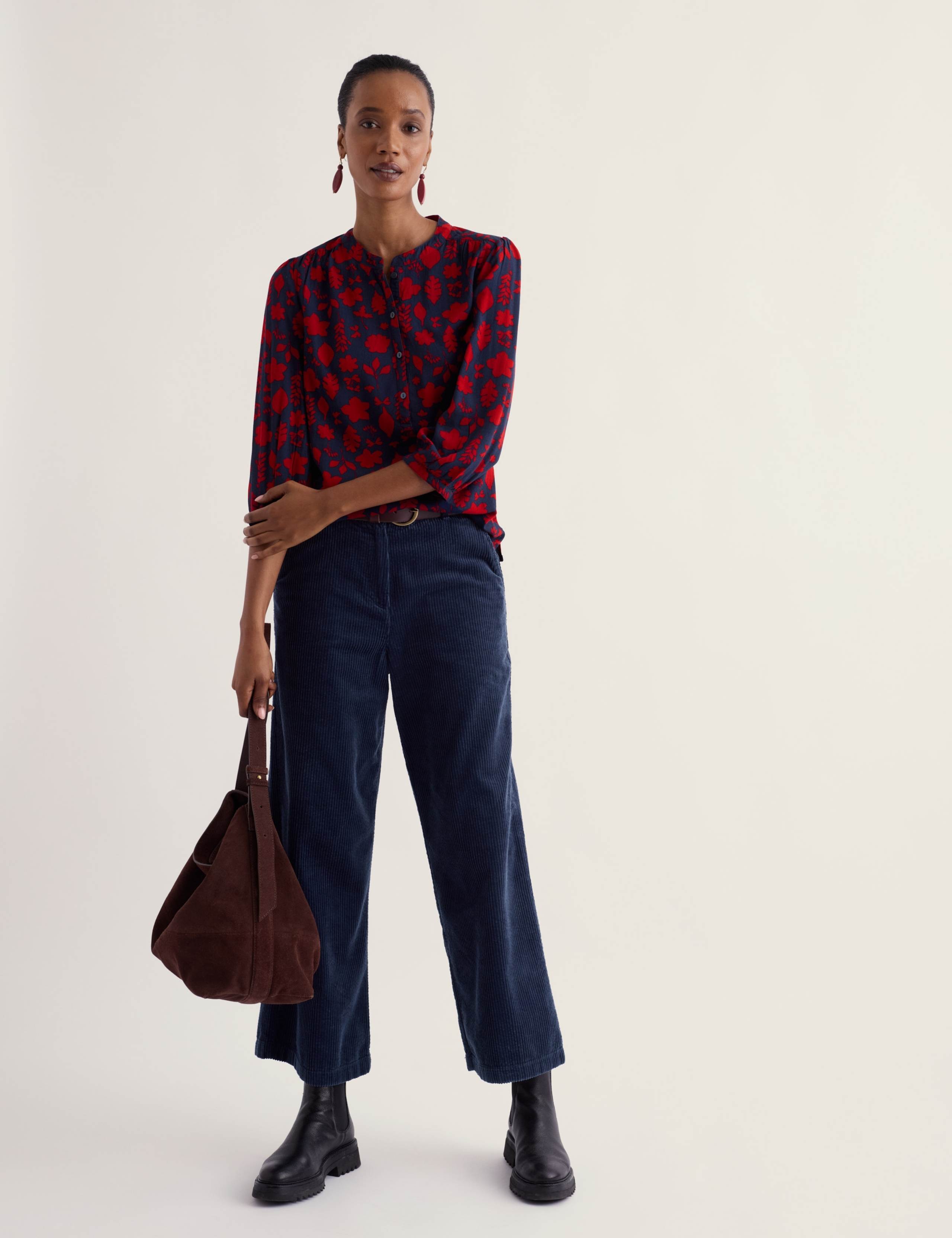 Floral Collared Blouson Sleeve Shirt 1 of 5