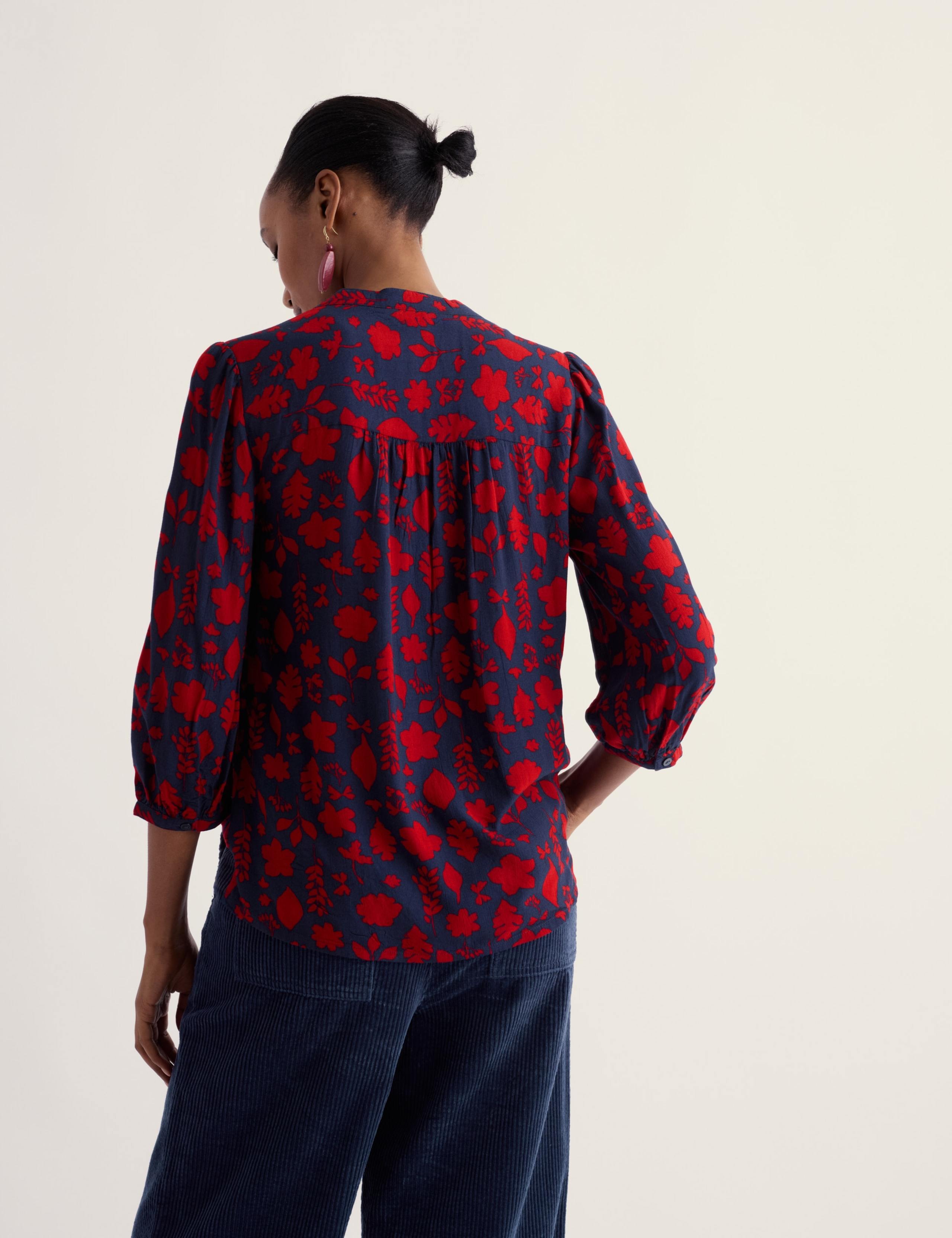 Floral Collared Blouson Sleeve Shirt 4 of 5