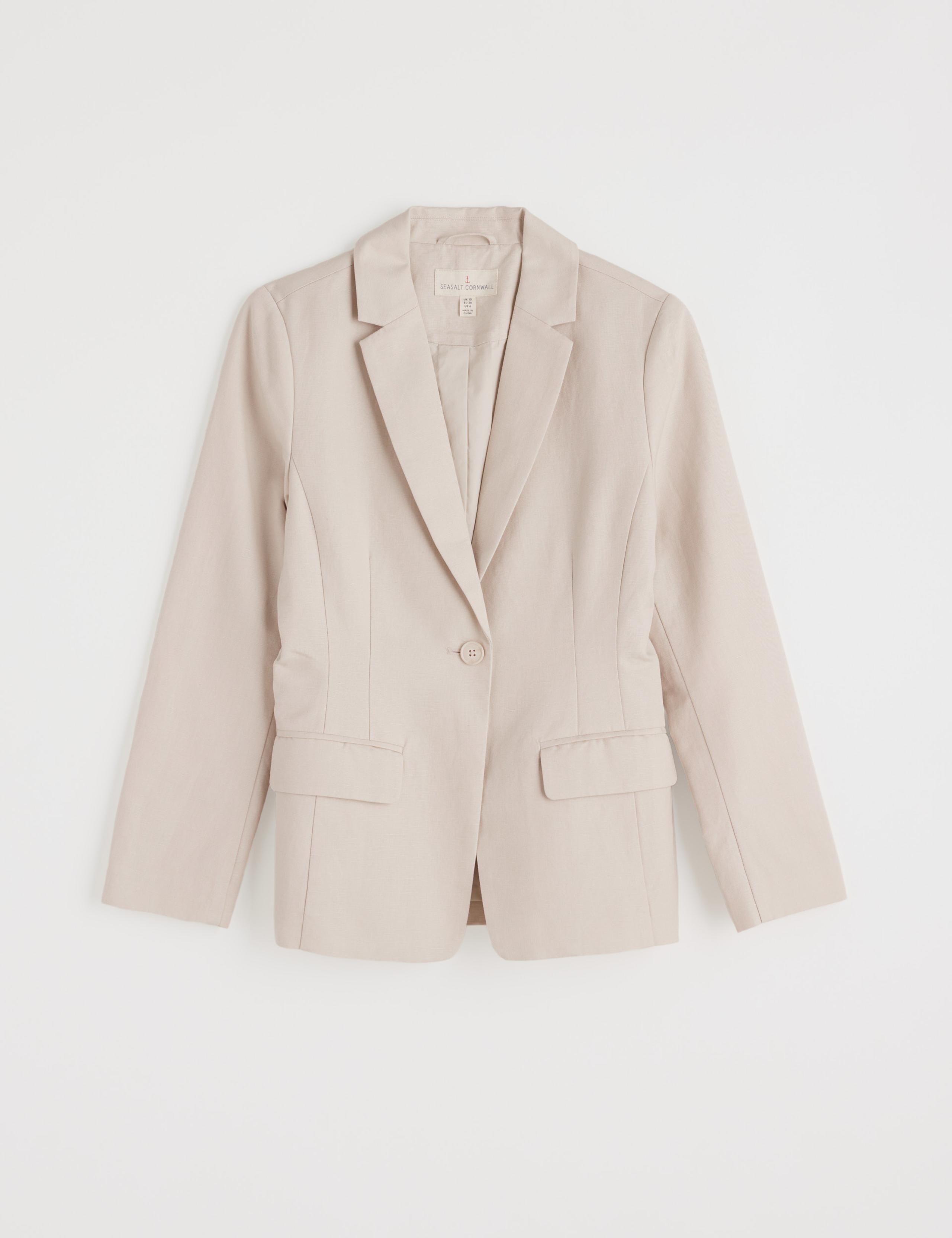 Linen Blend Tailored Single Breasted Blazer 2 of 4