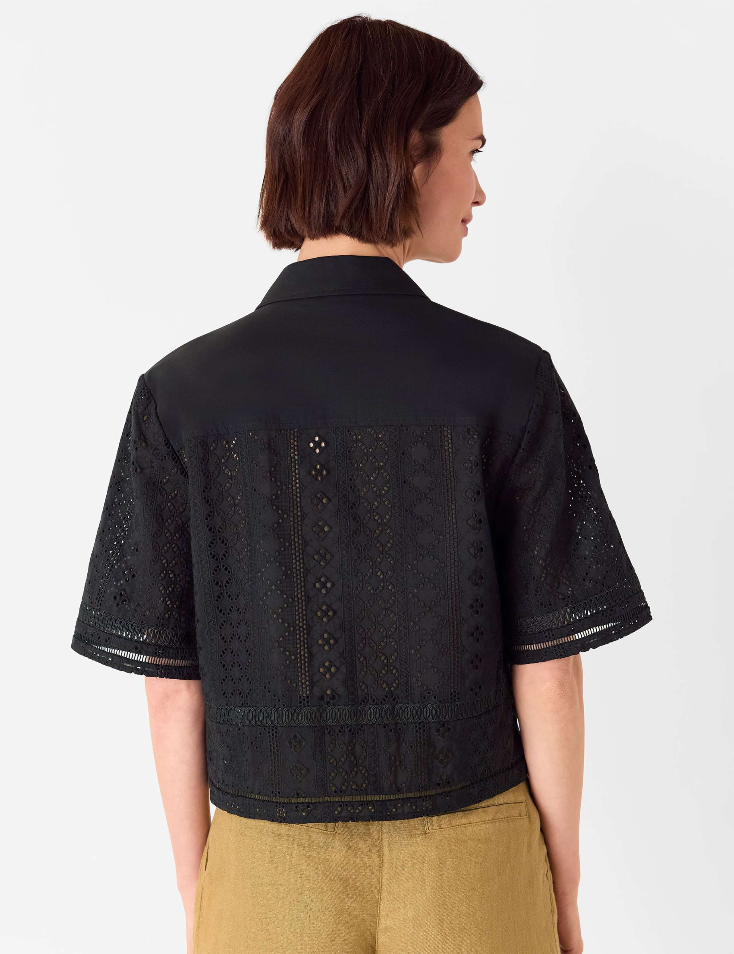Pure Cotton Broderie Collared Shirt 3 of 4